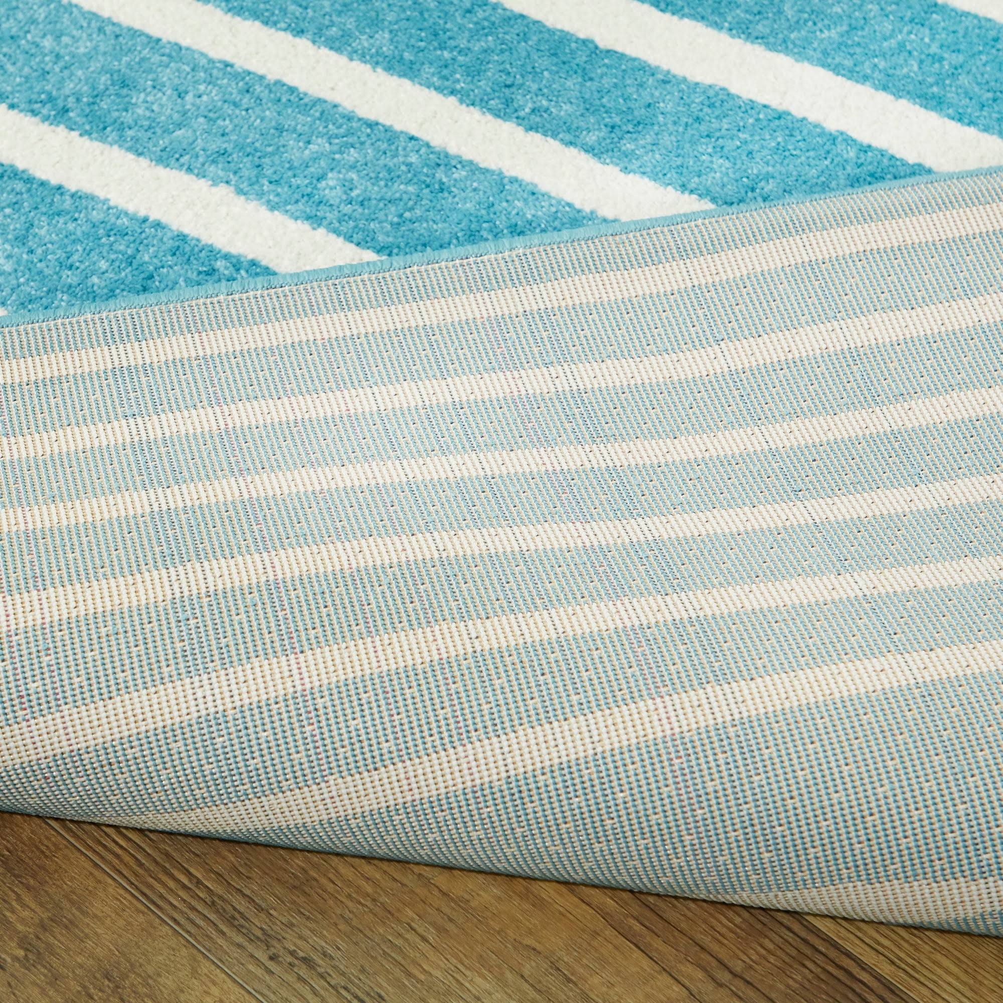 BALTA Cameron Striped Blue 5 ft. x 7 ft. Area Rug