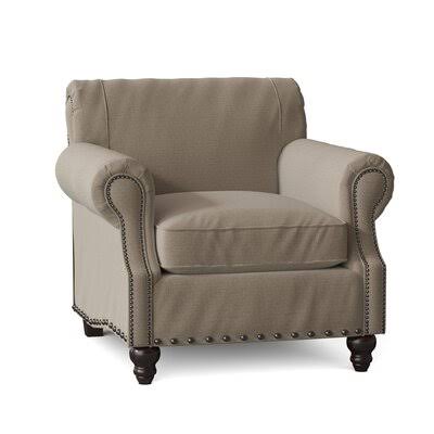 Birch Lane Finkelstein Armchair Body Fabric: Turbo Line, Nailhead Detail: Black Nickel