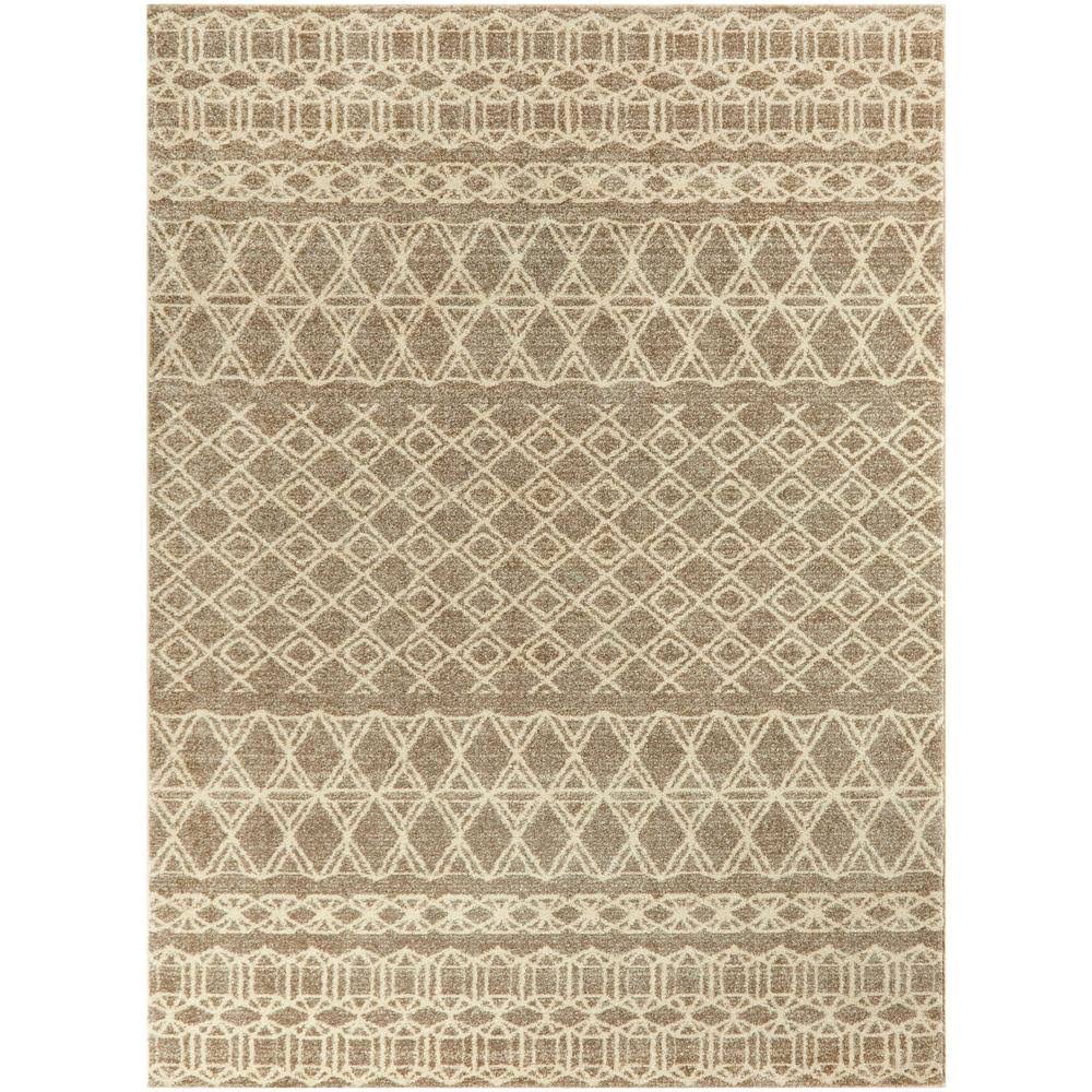 BALTA Wesley Taupe 8 ft. x 10 ft. Diamond Trellis Area Rug, Brown