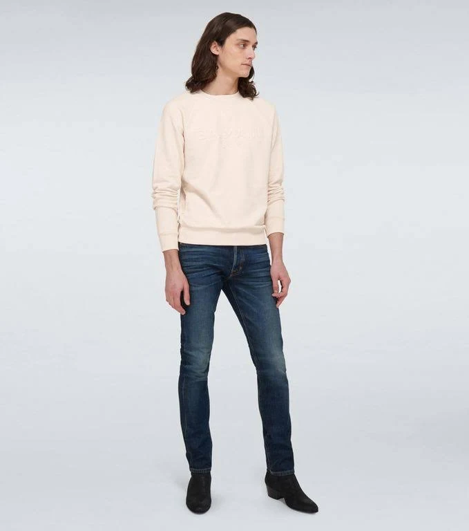 Balmain Men, Logo Embossed Cotton Sweatshirt, Beige, M, Clothing