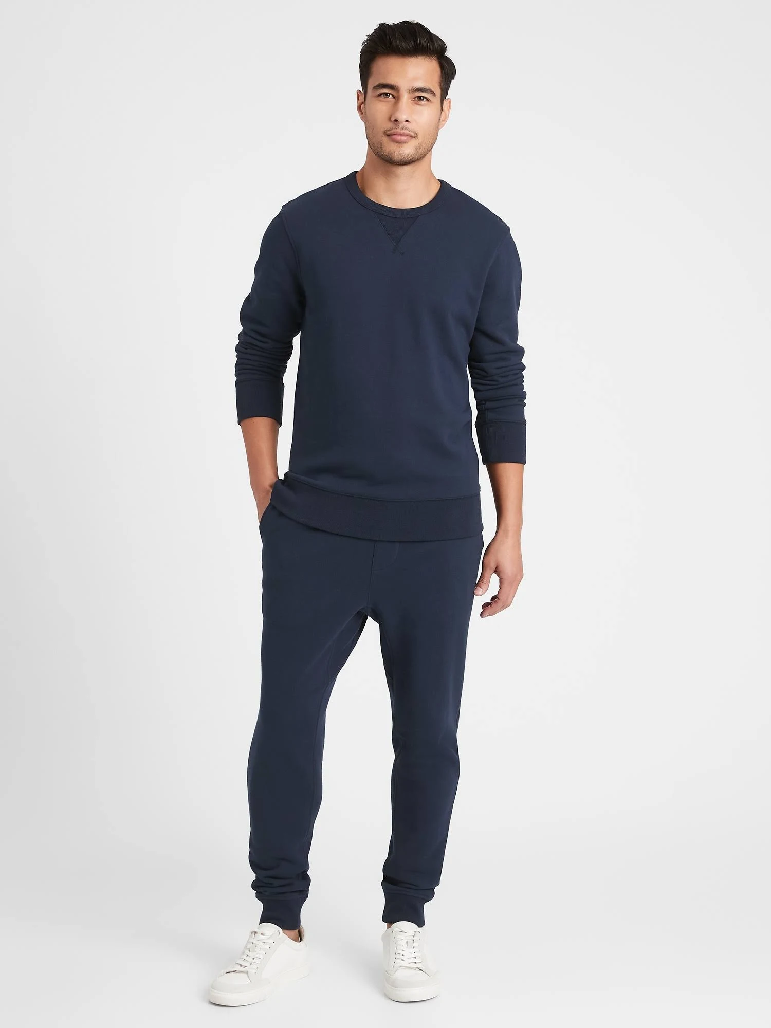 Banana Republic men's French Terry Sweatshirt Navy Size S