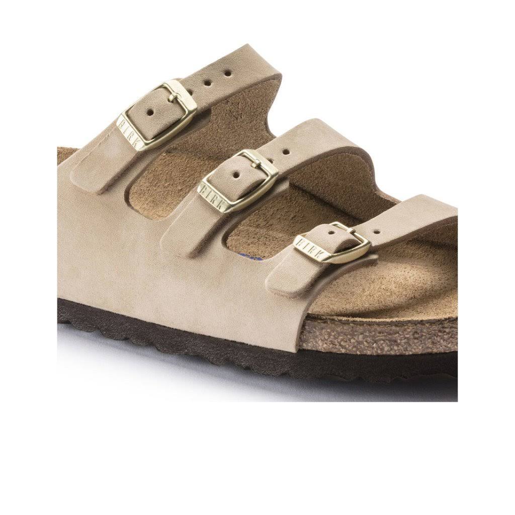 Birkenstock Womens Florida Fresh Soft Footbed Sandcastle Nubuck