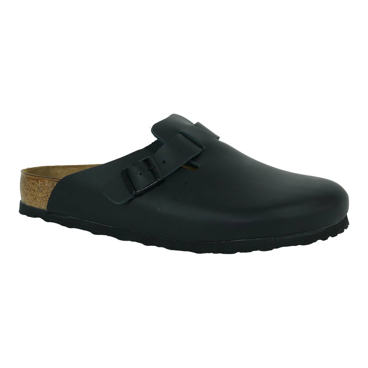 Birkenstock Boston Shoes Natural Leather Black