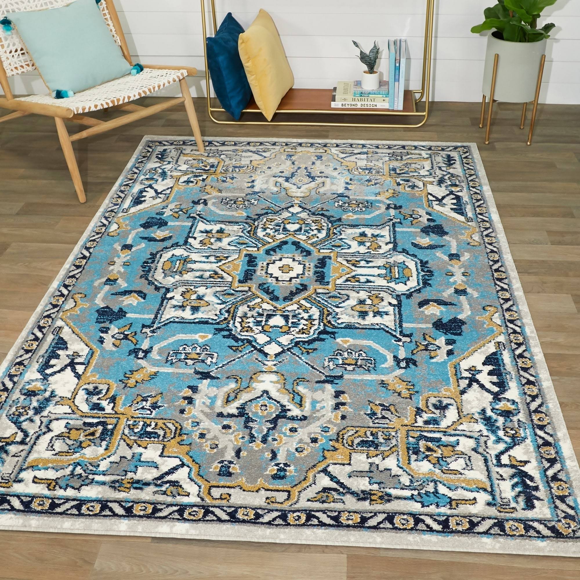 Magnus Vintage Persian Area Rug - 7&10x22 x 10& - Blue