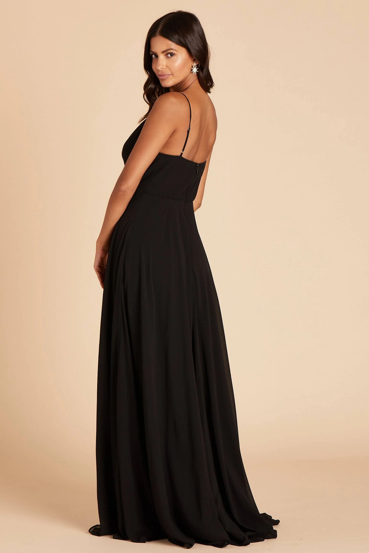 Birdy Grey Kaia Chiffon Bridesmaid Dress in Black XXL / Black