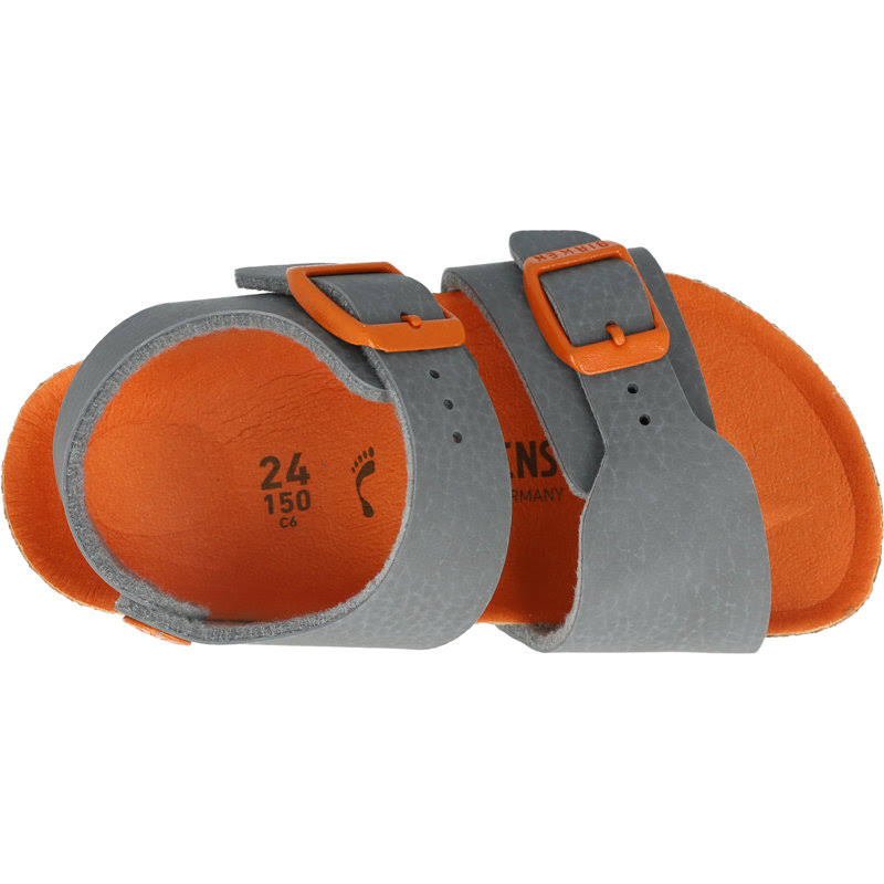 Birkenstock New York Birko Flor Narrow Kids Sandals - Desert Soil Vibrant Gray