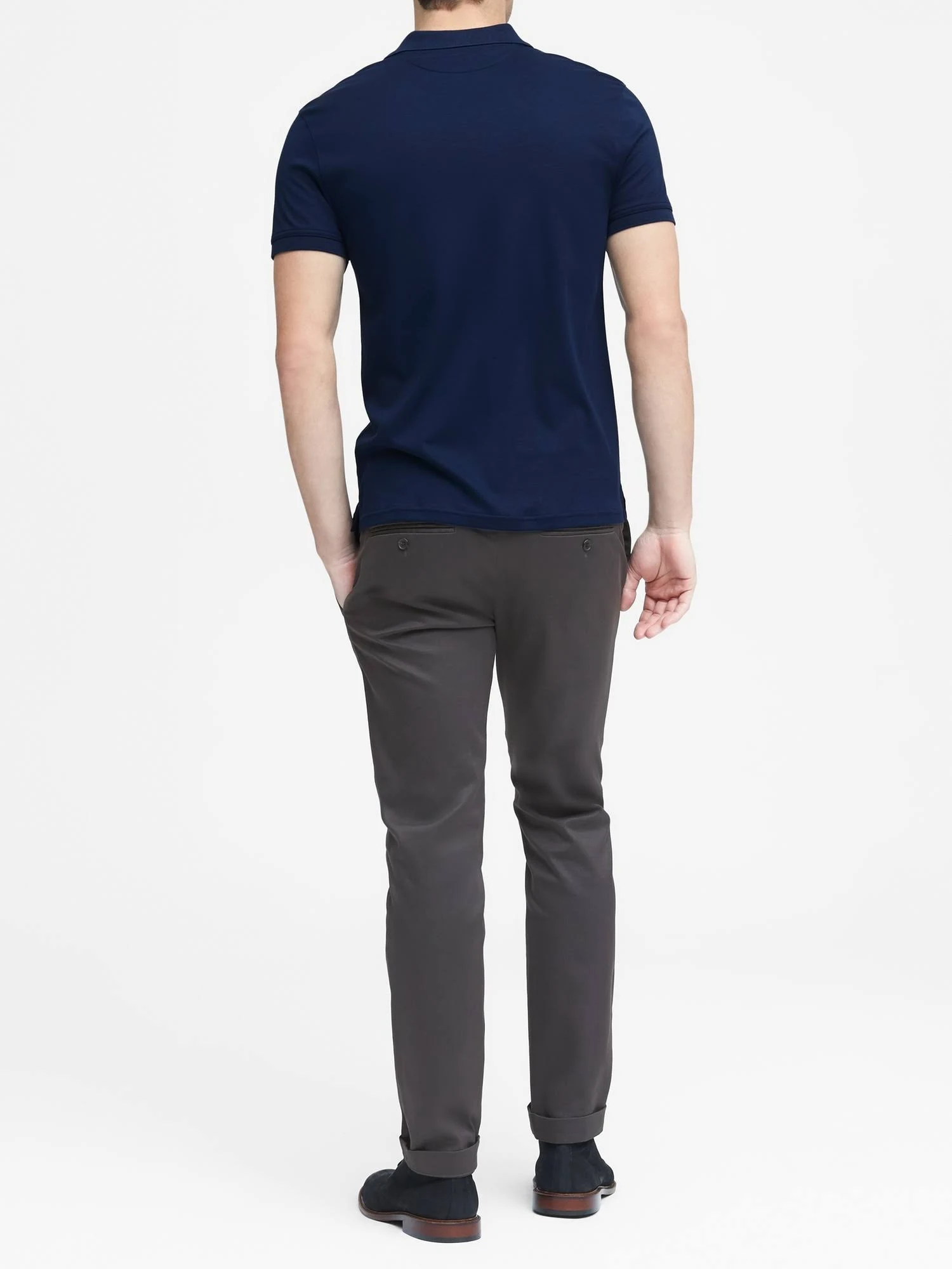 Banana Republic Men's Slim Luxury-Touch Polo Shirt Navy Tall Size XXL