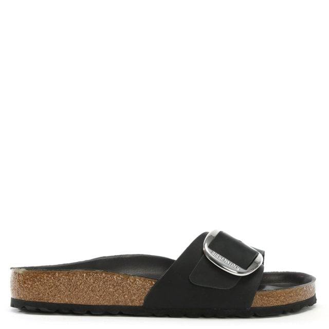 Birkenstock Madrid Big Buckle Oiled Leather Sandals - Black