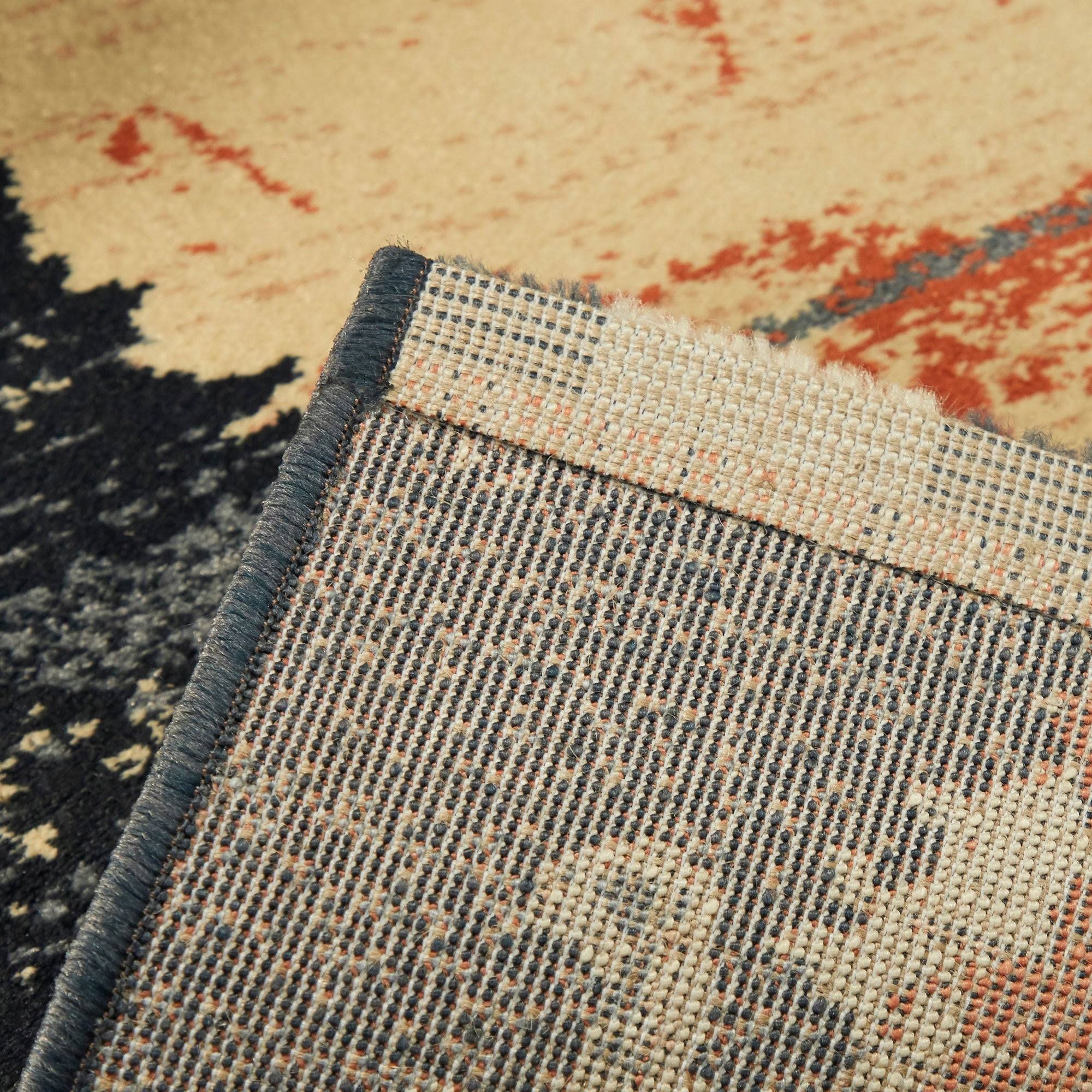 BALTA Olsen Navy/Burnt Orange 5 ft. x 7 ft. Abstract Area Rug