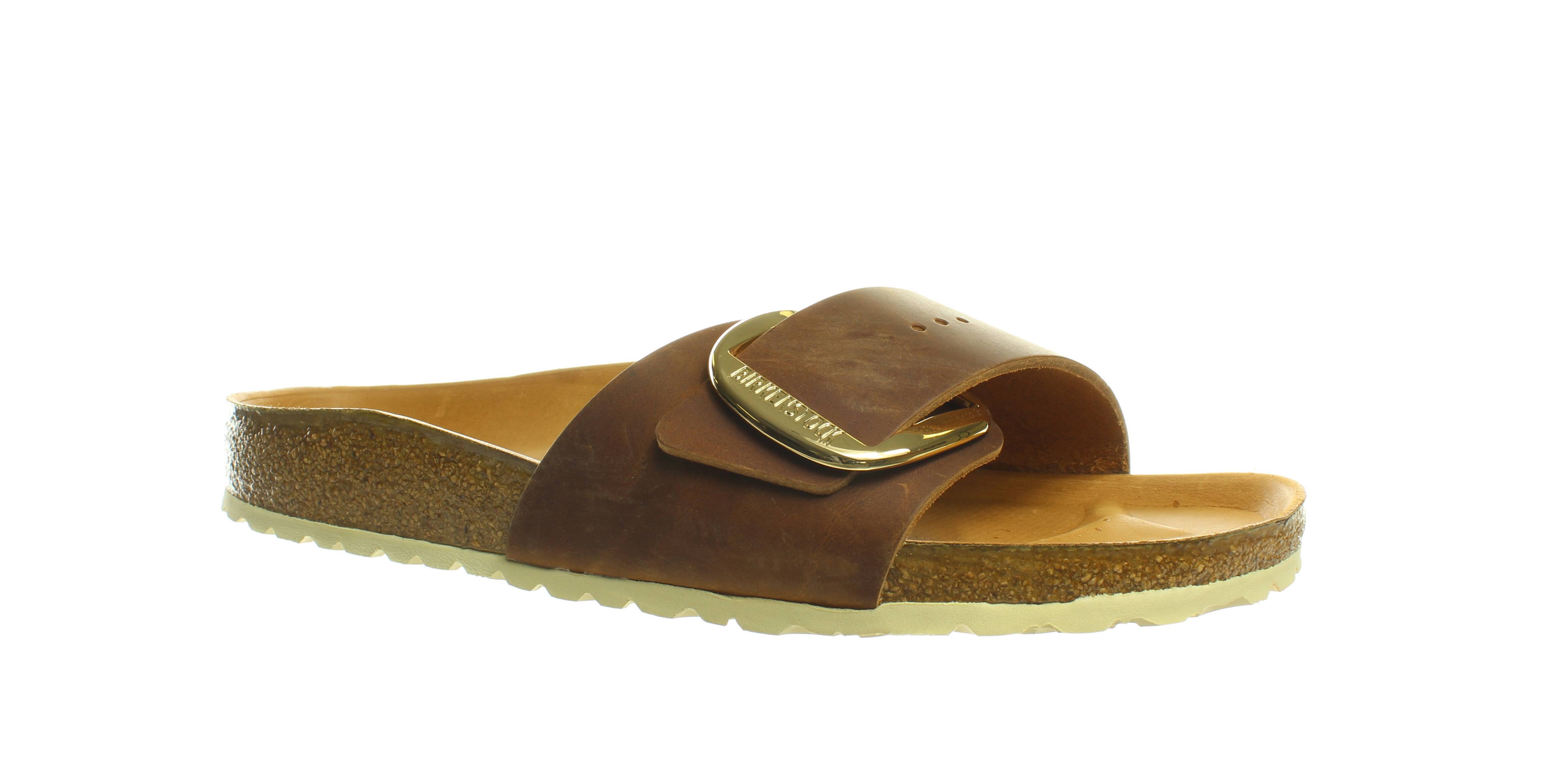 Birkenstock Madrid Big Buckle Oiled Leather Sandals - Cognac