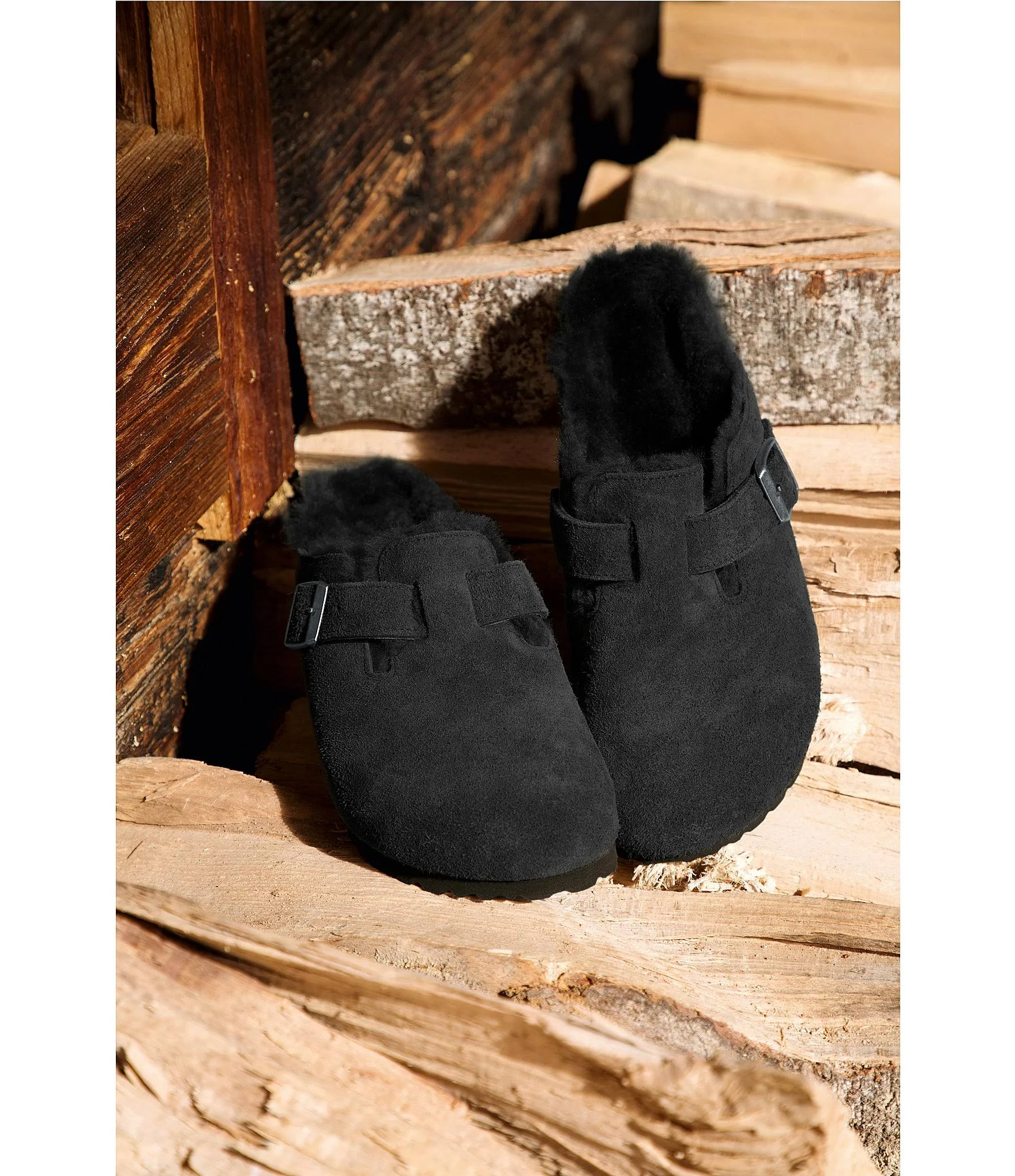 Birkenstock Boston in Mink Shearling