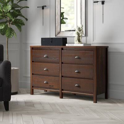 Mannion 6 Drawer Double Dresser Birch LANE? Color: Walnut