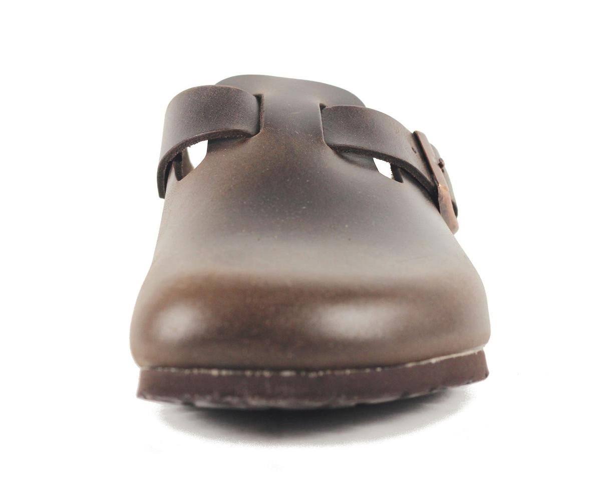 Birkenstock Boston Amalfi Leather Soft Footbed, Adult Unisex, Size: 41 R, Brown Amalfi Leather