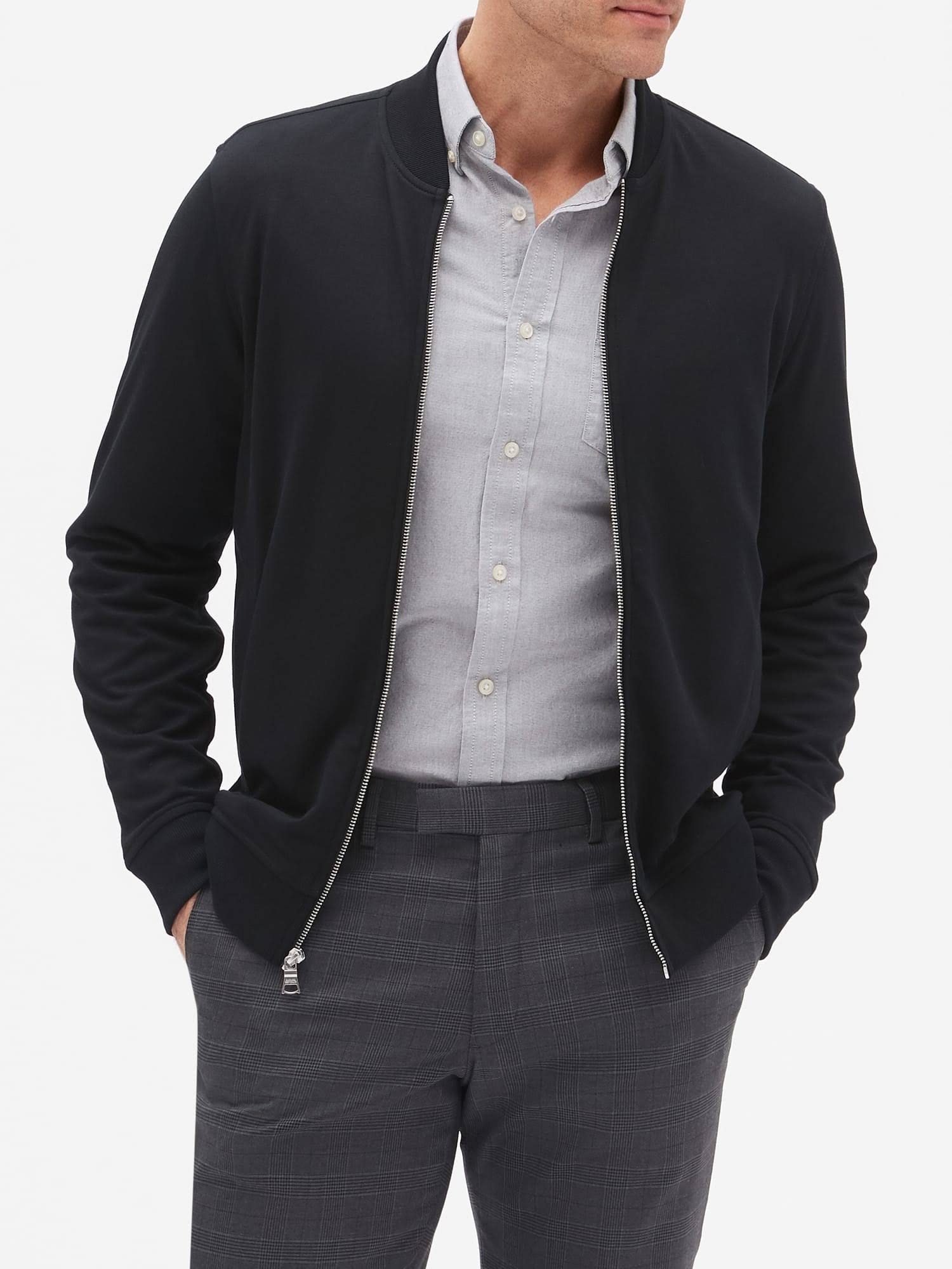 Banana Republic Factory Men's Dress Bomber Jacket Black Regular Size XXL