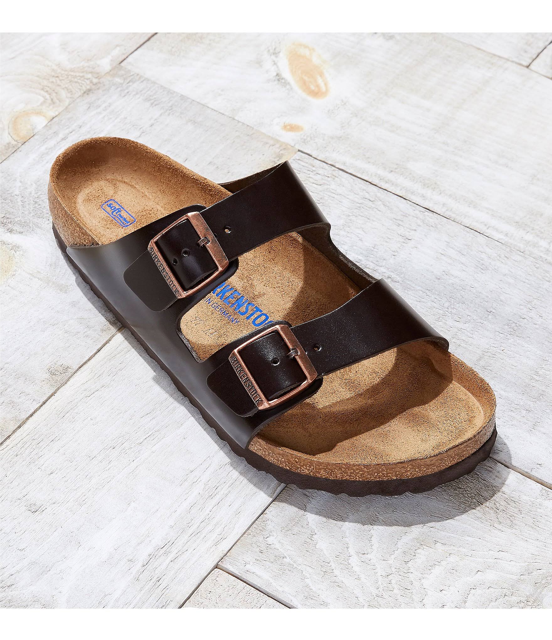 Birkenstock Arizona Soft Footbed - Leather (Unisex) Sandals Black Amalfi Leather : EU 46 (US Men's 13-13.5) Regular