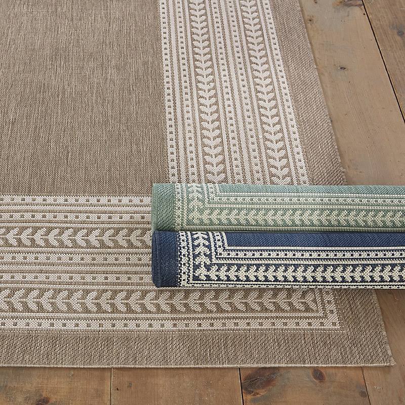 Suzanne Kasler Fleur Indoor/Outdoor Rug Mineral 2& 7x22 x 8& 2x22 Runner - Ballard Designs