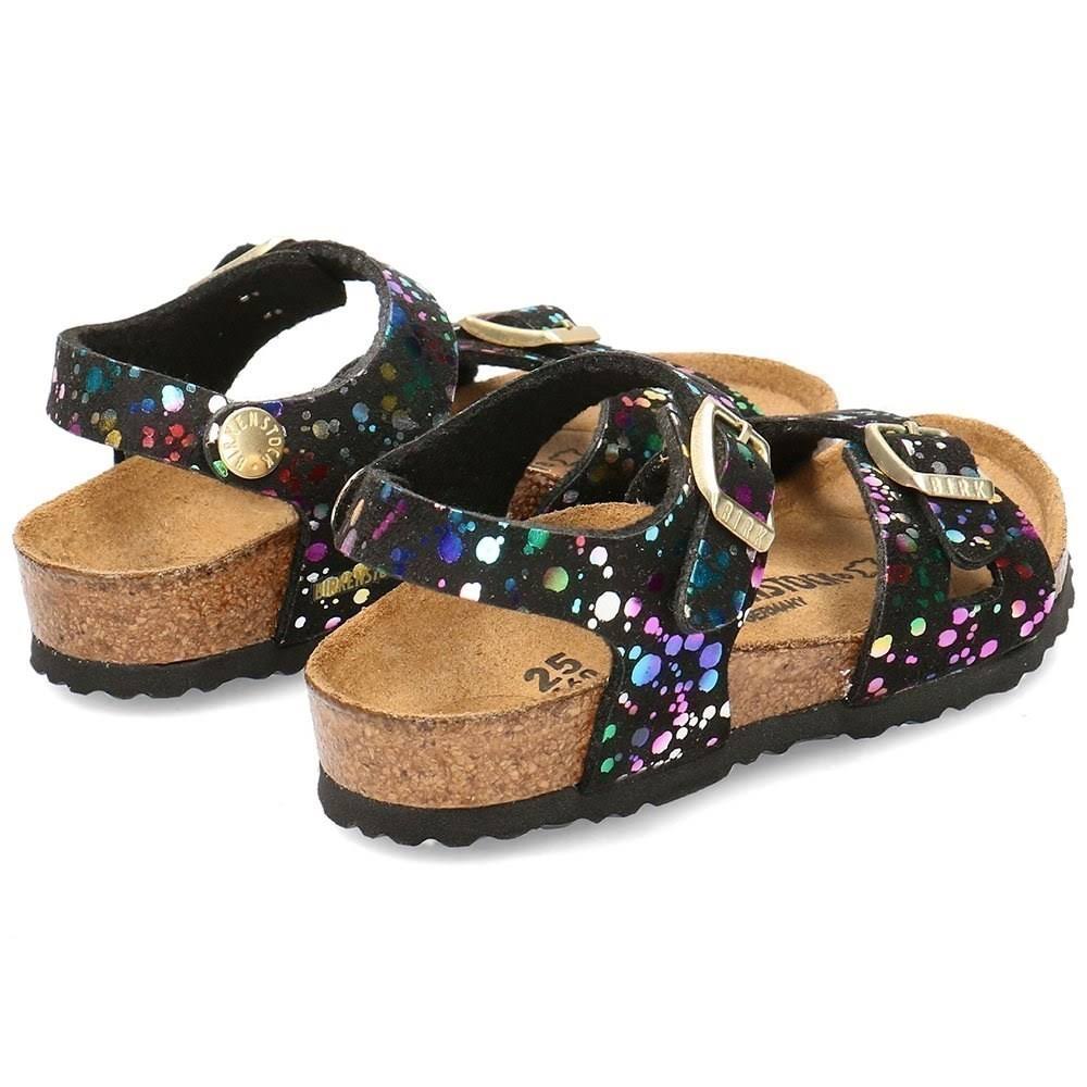 Birkenstock Rio Microfibre Narrow Kids Sandals - Confetti Black