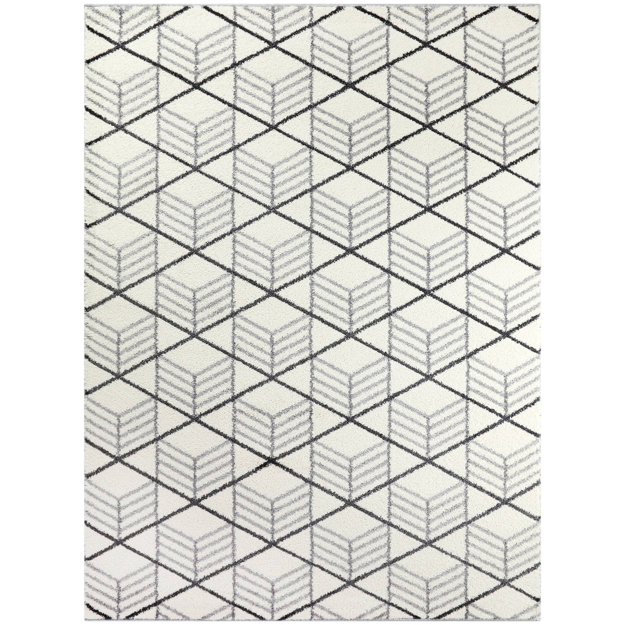 Matheson Modern Geometric Trellis Area Rug - 2&2x22 x 7& Runner - Charcoal
