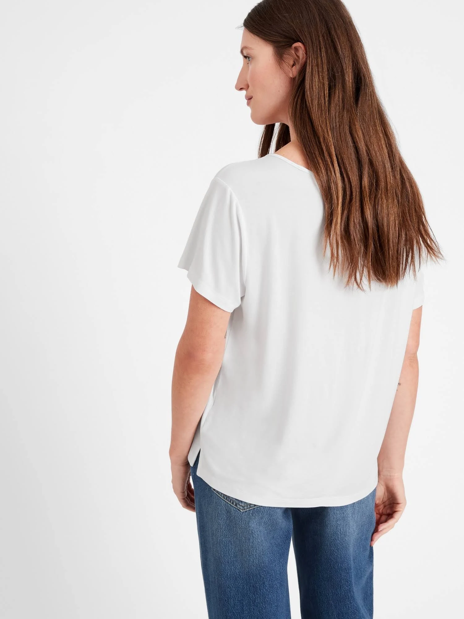 Banana Republic Women's Threadsoft Scoop-Neck T-Shirt White Size Xxs
