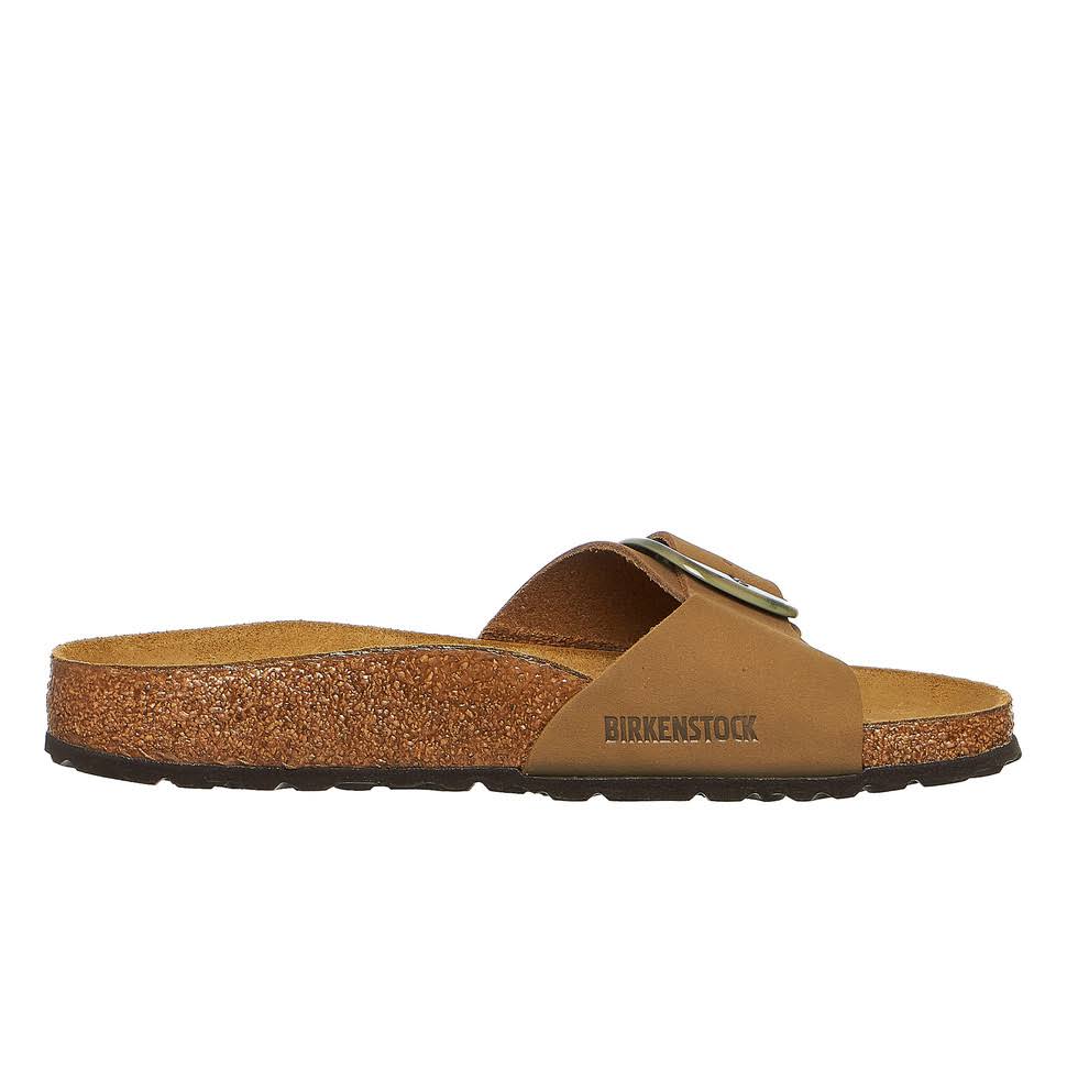 Birkenstock Madrid Big Buckle Mud Green Nubuck Leather Mules Size: 39,