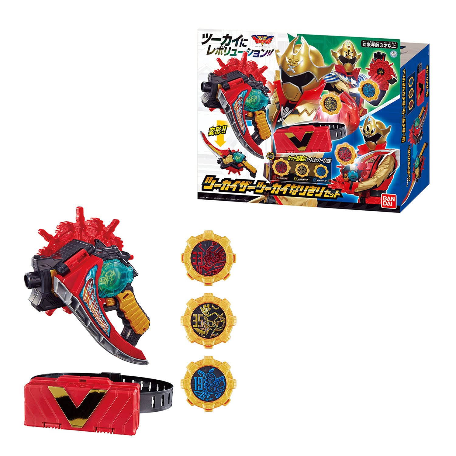 Bandai Kikai Sentai Zenkaiger Twokai Roleplay Set (DX Geardalinger + Twokai Buckle) Red
