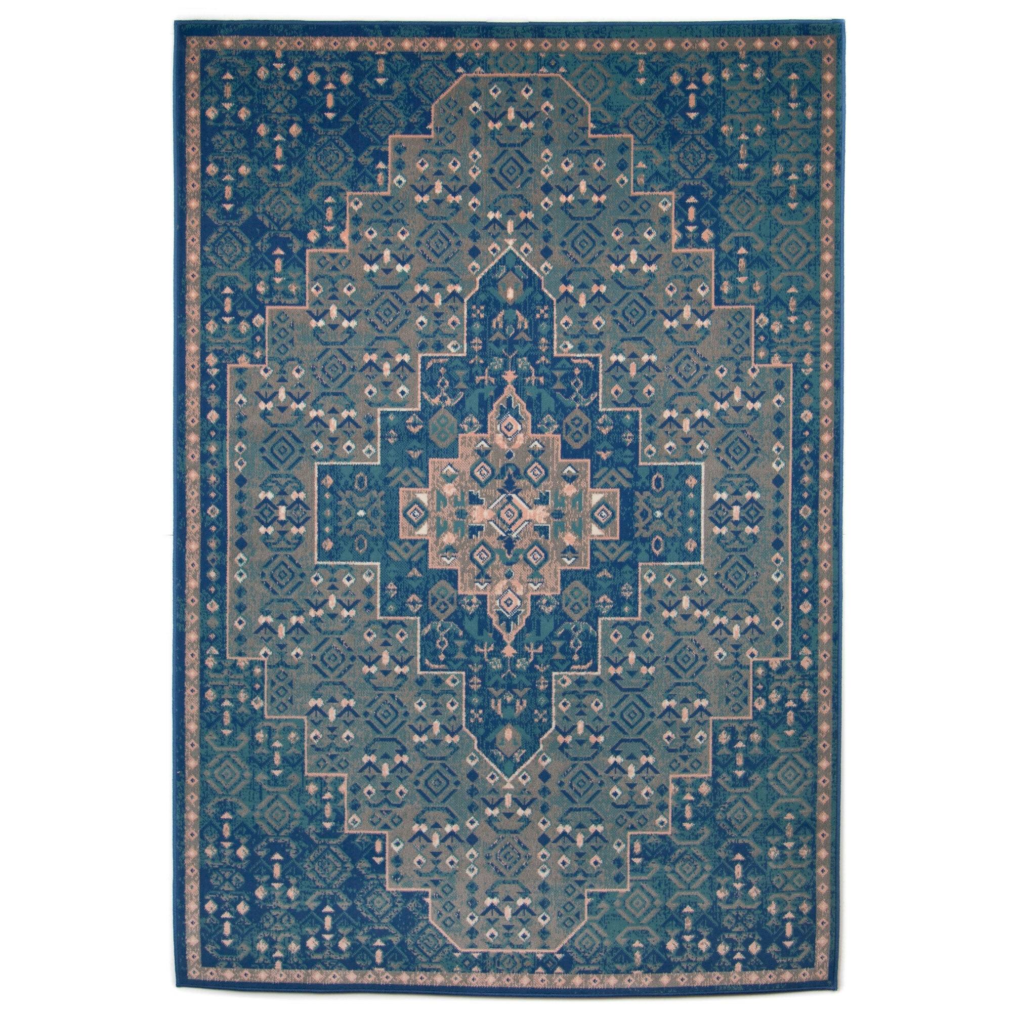 BALTA Semih Teal 5 ft. x 7 ft. Oriental Area Rug, Blue