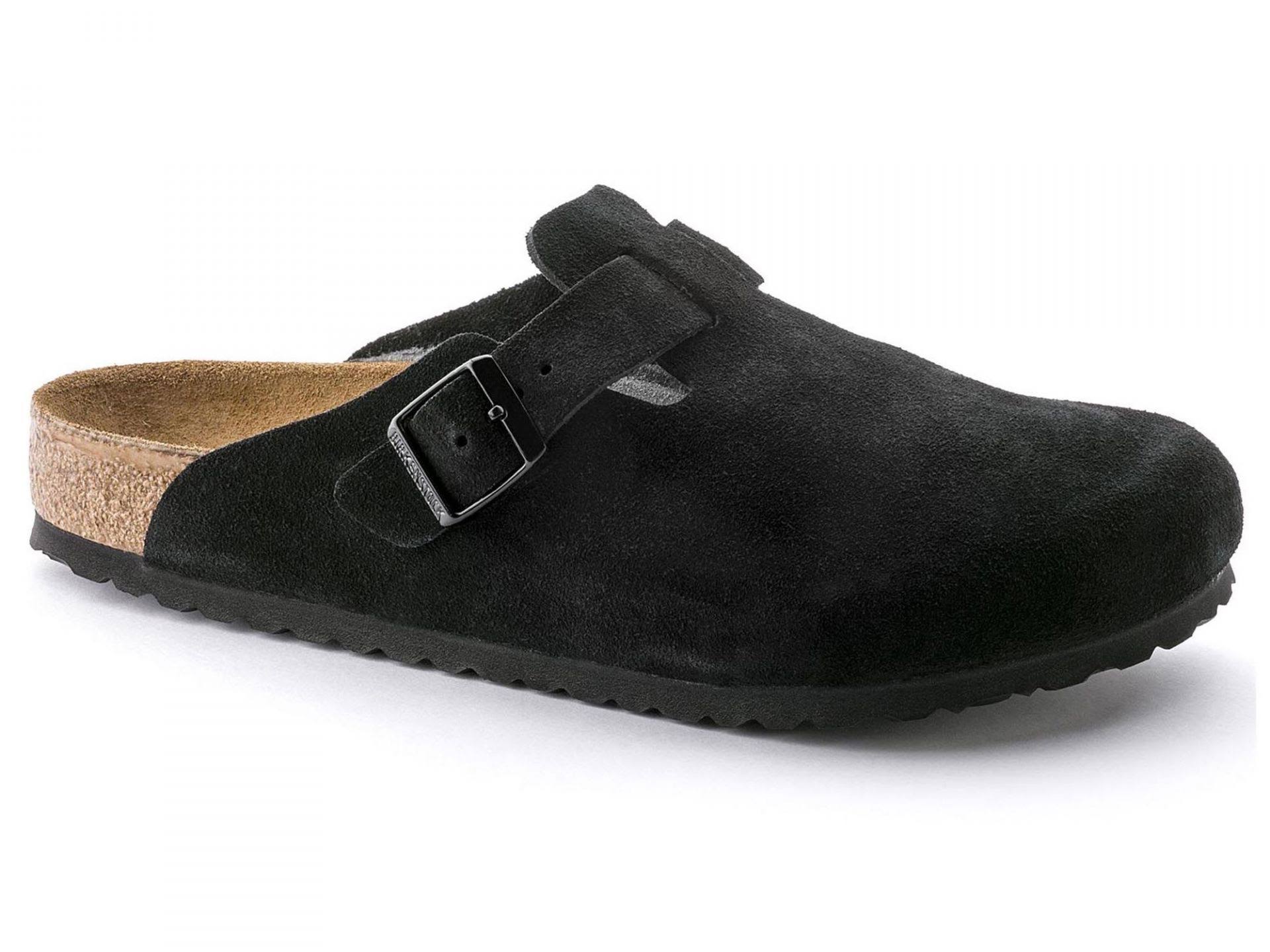 Birkenstock Boston Soft Footbed Clog - 38 - Black Suede