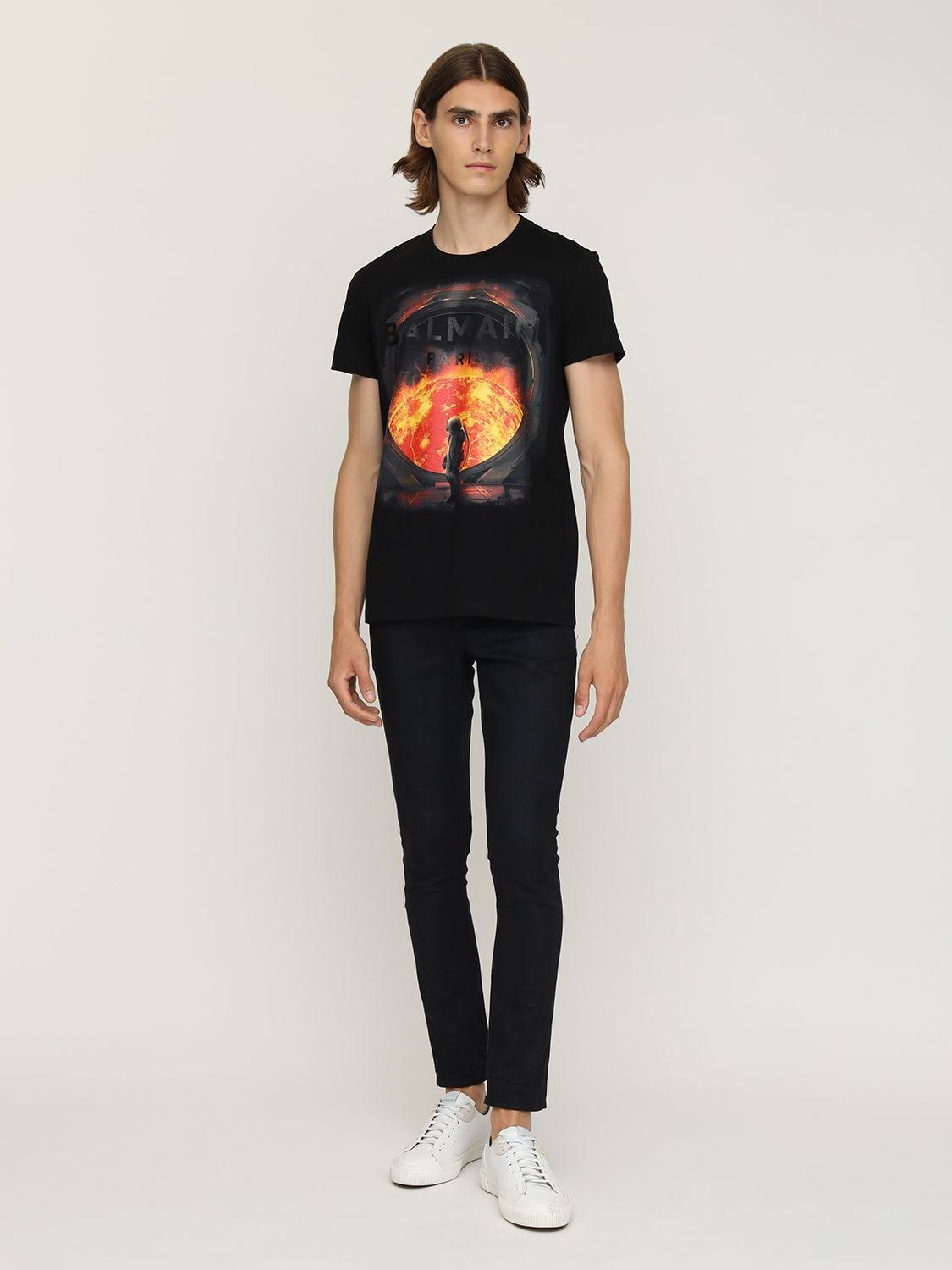 Balmain Black Apocalypse Print T-Shirt Size: S