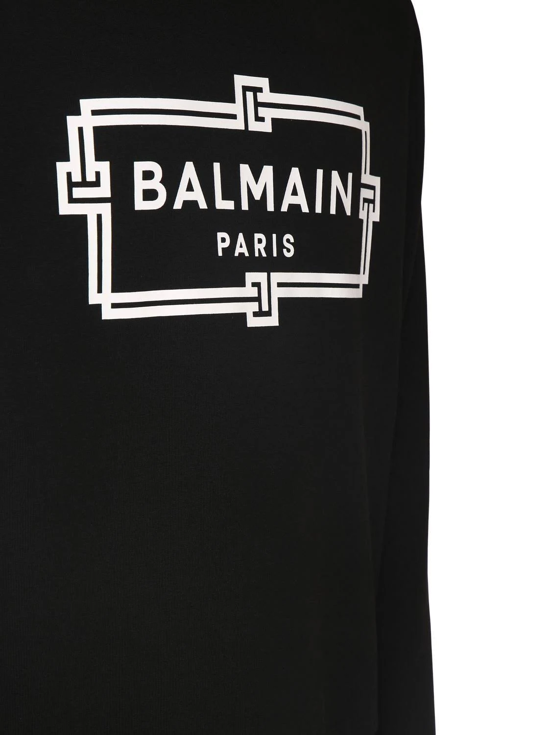 Balmain Logo Print Cotton Jersey Sweatshirt - Black - Sweatshirts