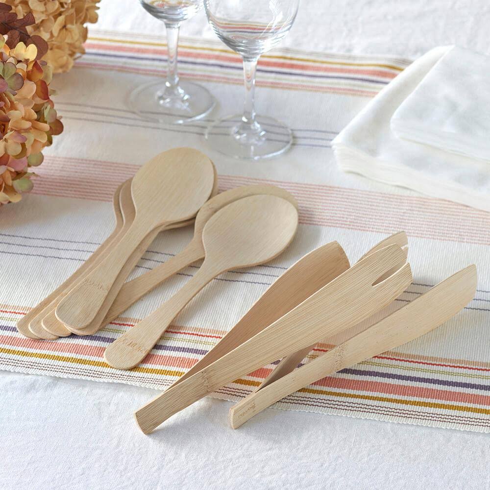 Bambu 064200 Veneerware 9x22 Disposable Bamboo Tongs - 36/Case