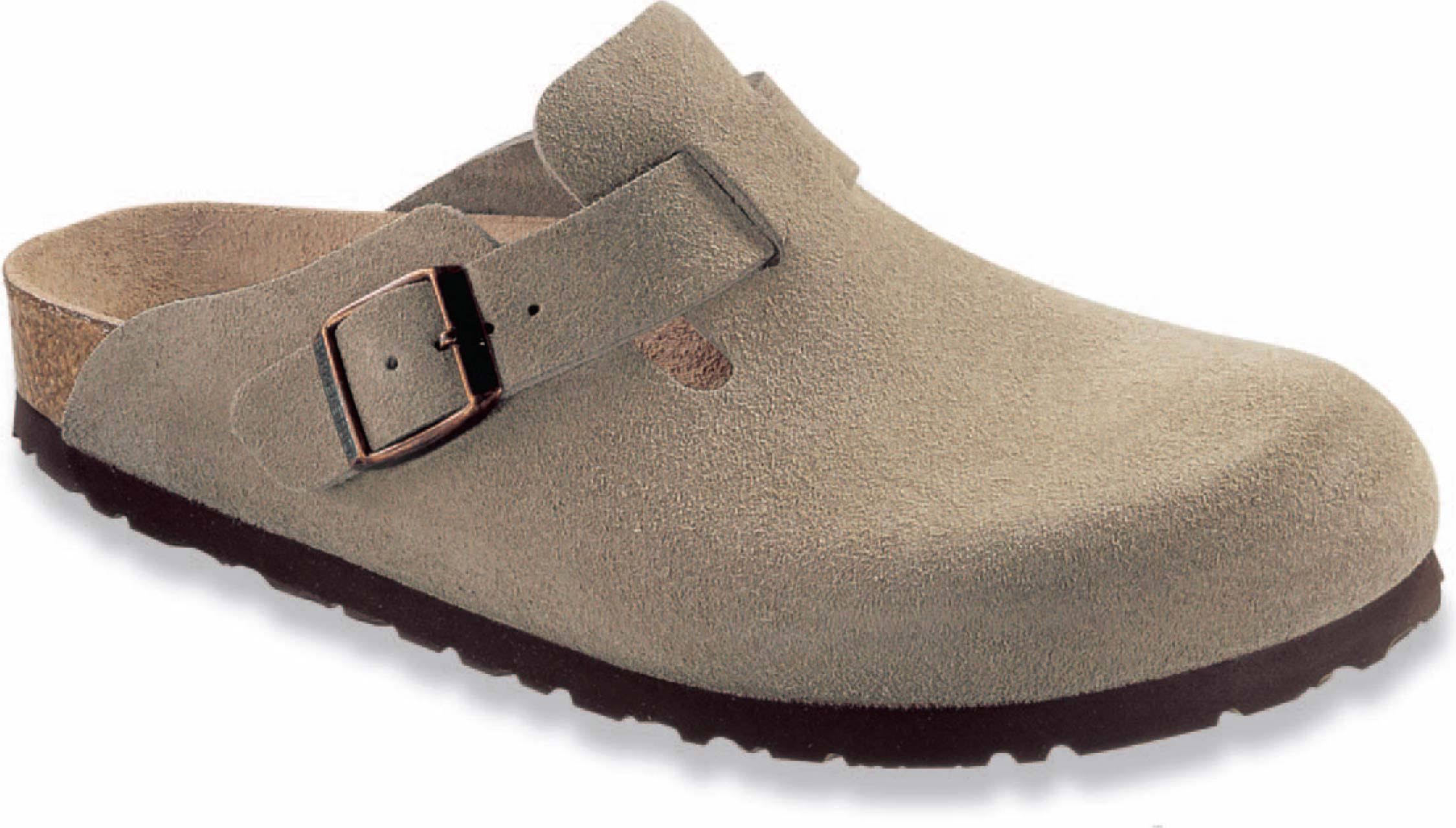Birkenstock Boston Soft Footbed, Taupe Suede Size: 35 N