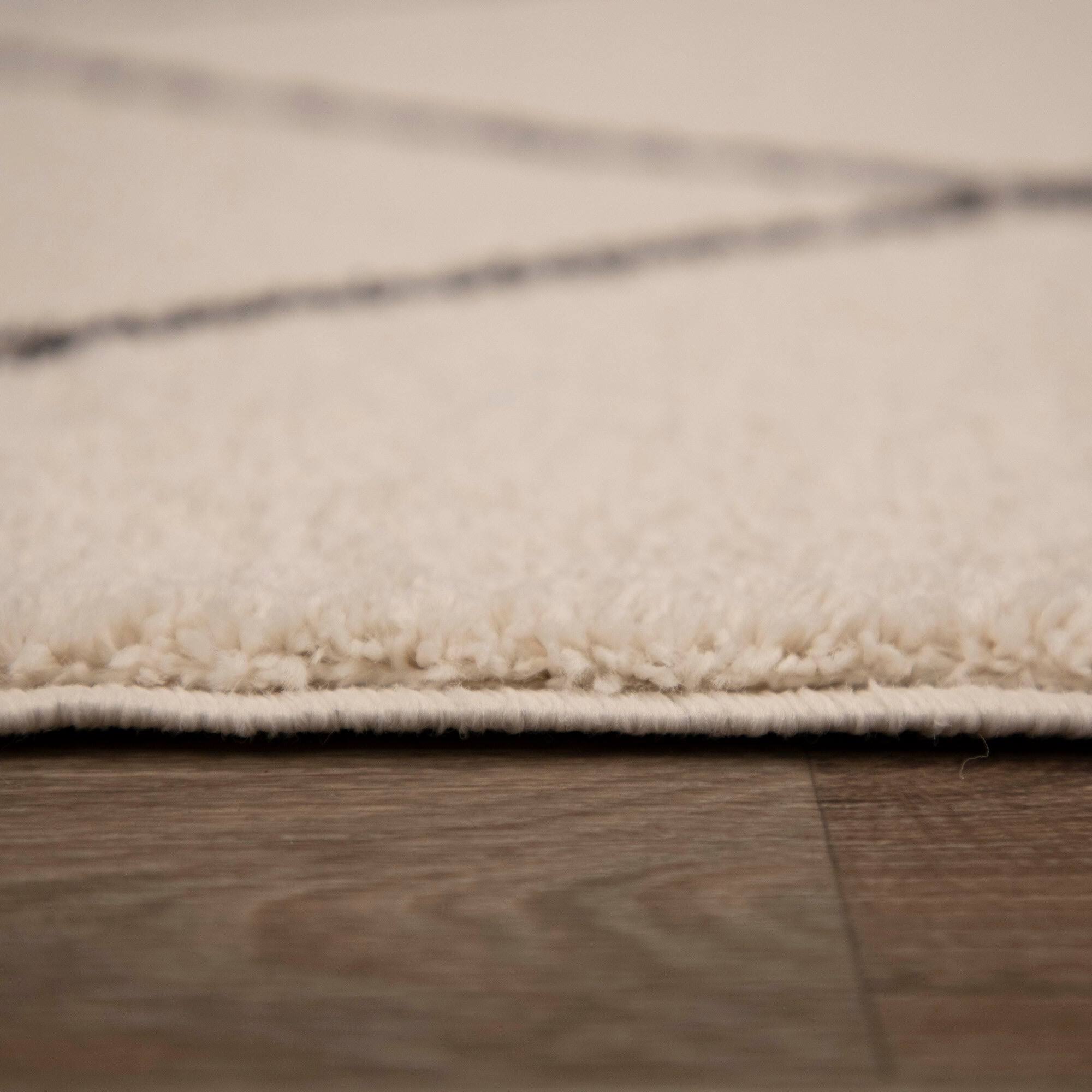 BALTA Grace Off-White 5 ft. x 7 ft. Diamond Trellis Area Rug, Beige