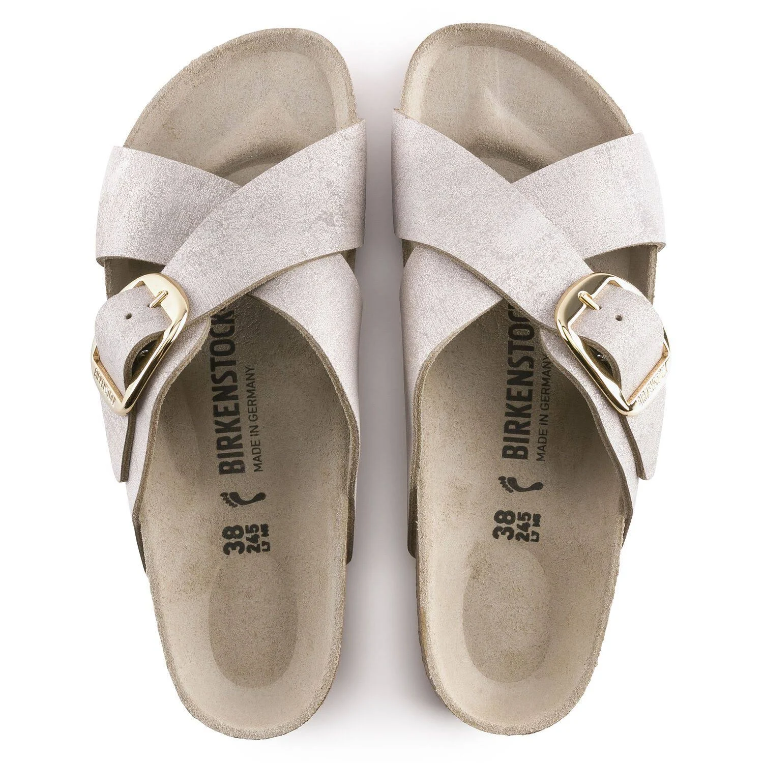 Birkenstock Women's Siena Big Buckle Washed Metallic Rose Gold