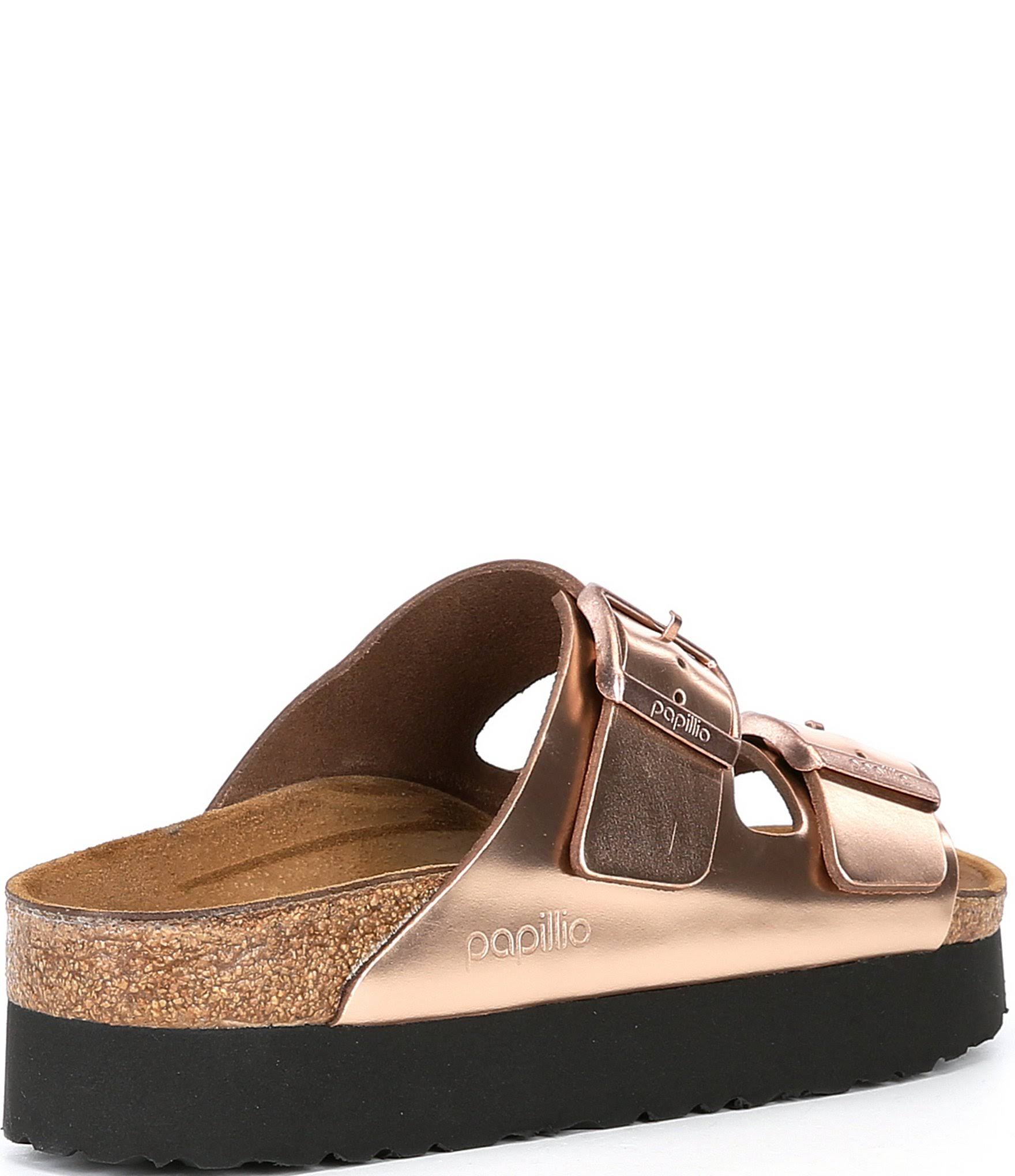 Birkenstock Women's Arizona Platform Leather Metallic Copper