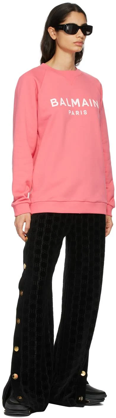 Balmain Pink & White Logo Sweatshirt