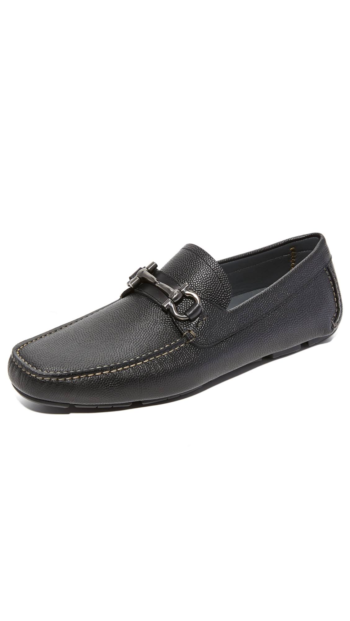 Salvatore Ferragamo Parigi Gancini Bit Leather Driver, 11 / Black