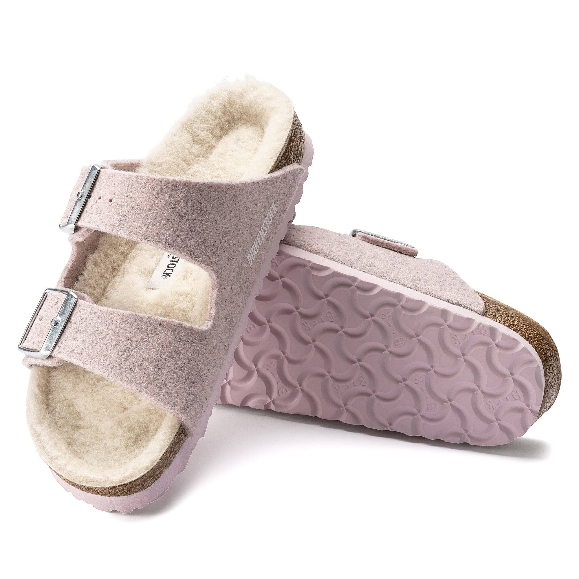 Birkenstock Women's Arizona Pink Wool Shearling