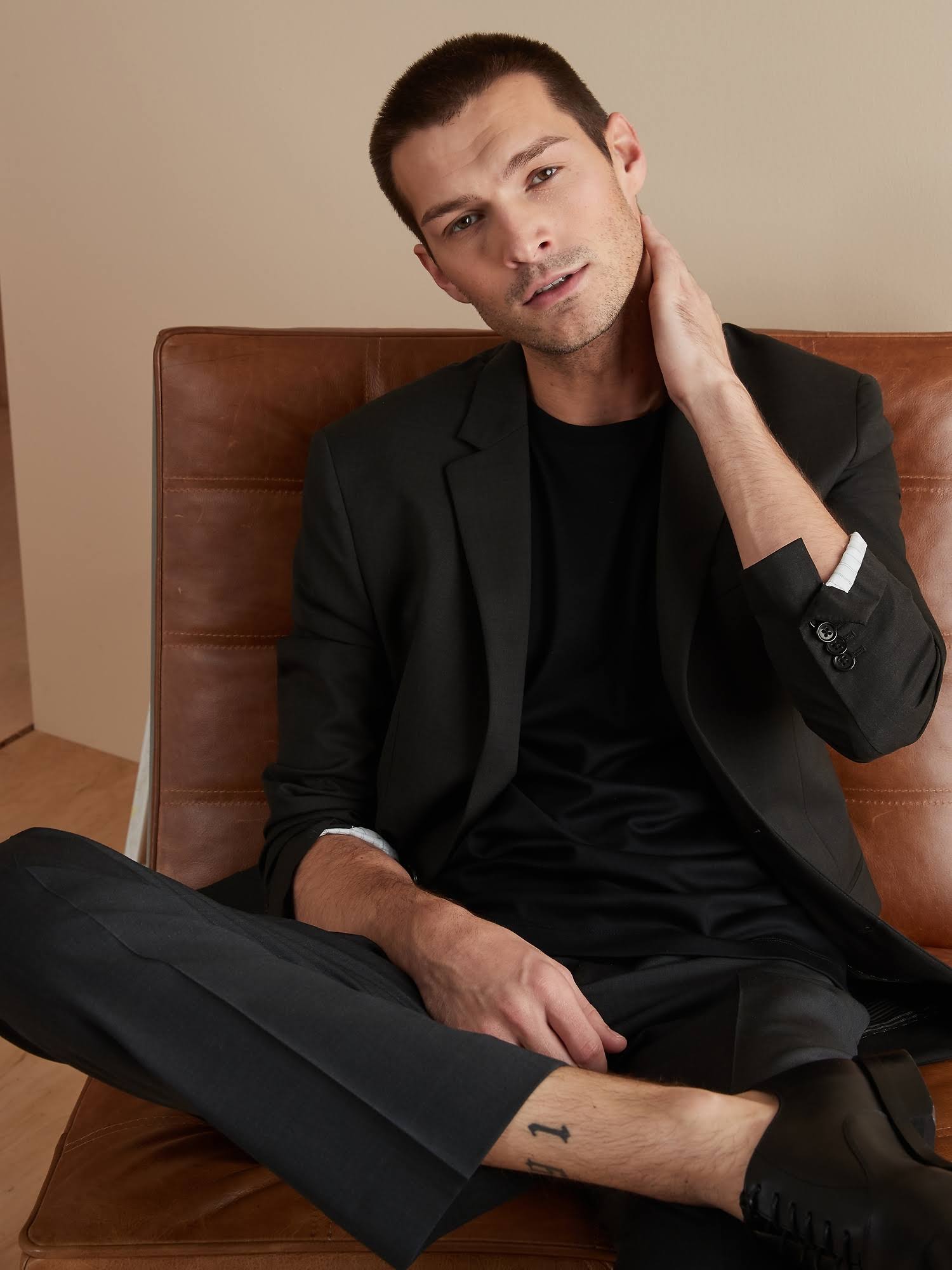 Banana Republic Men's Slim Solid Italian Wool Suit Jacket Charcoal Size 34 Regular