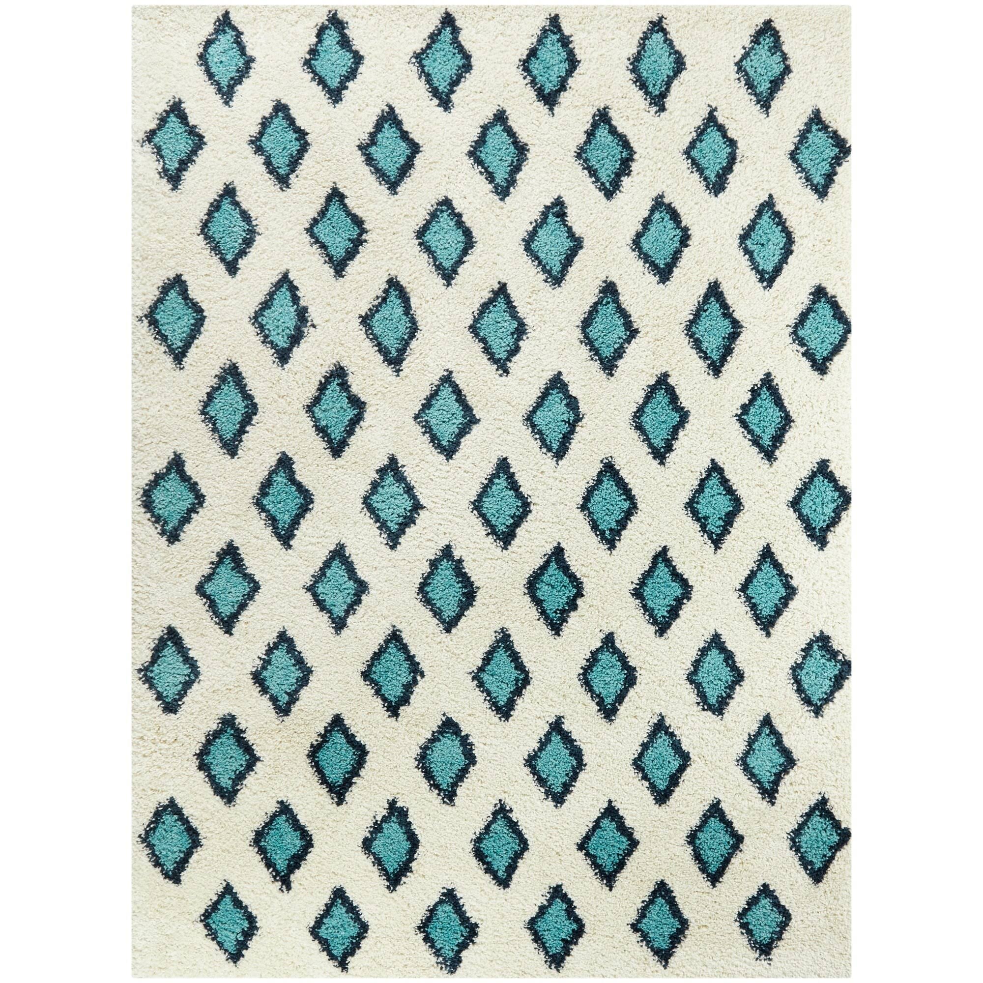 BALTA Avery Rust 5 ft. x 7 ft. Geometric Shag Area Rug, Red