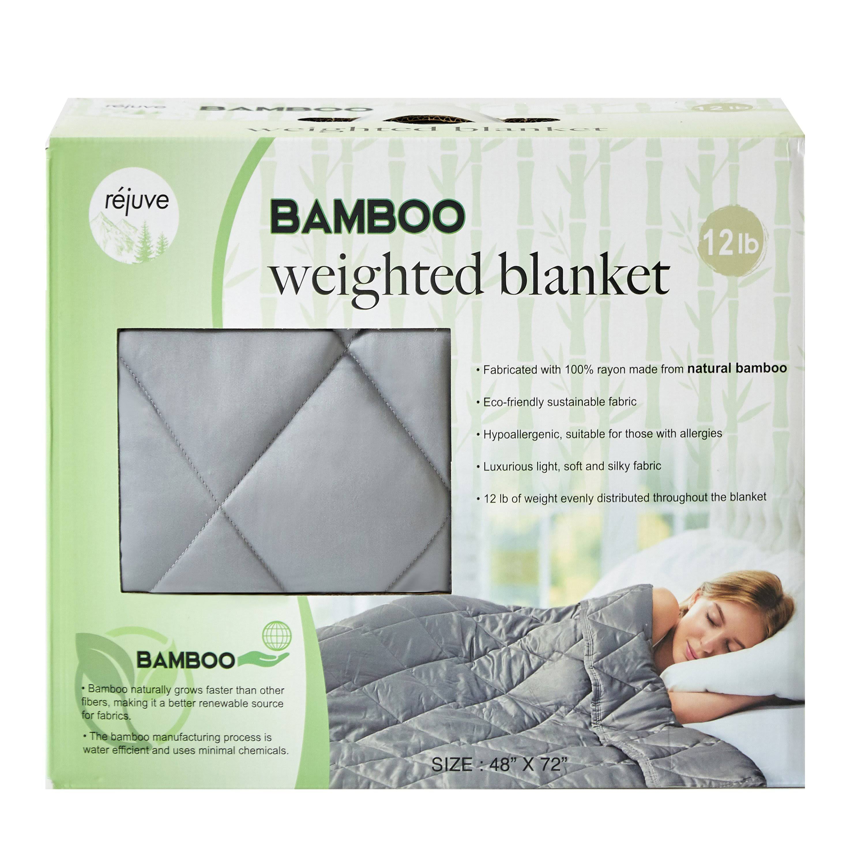 Rejuve Rayon from Bamboo Weighted Throw Blanket, Green, 10 lbs