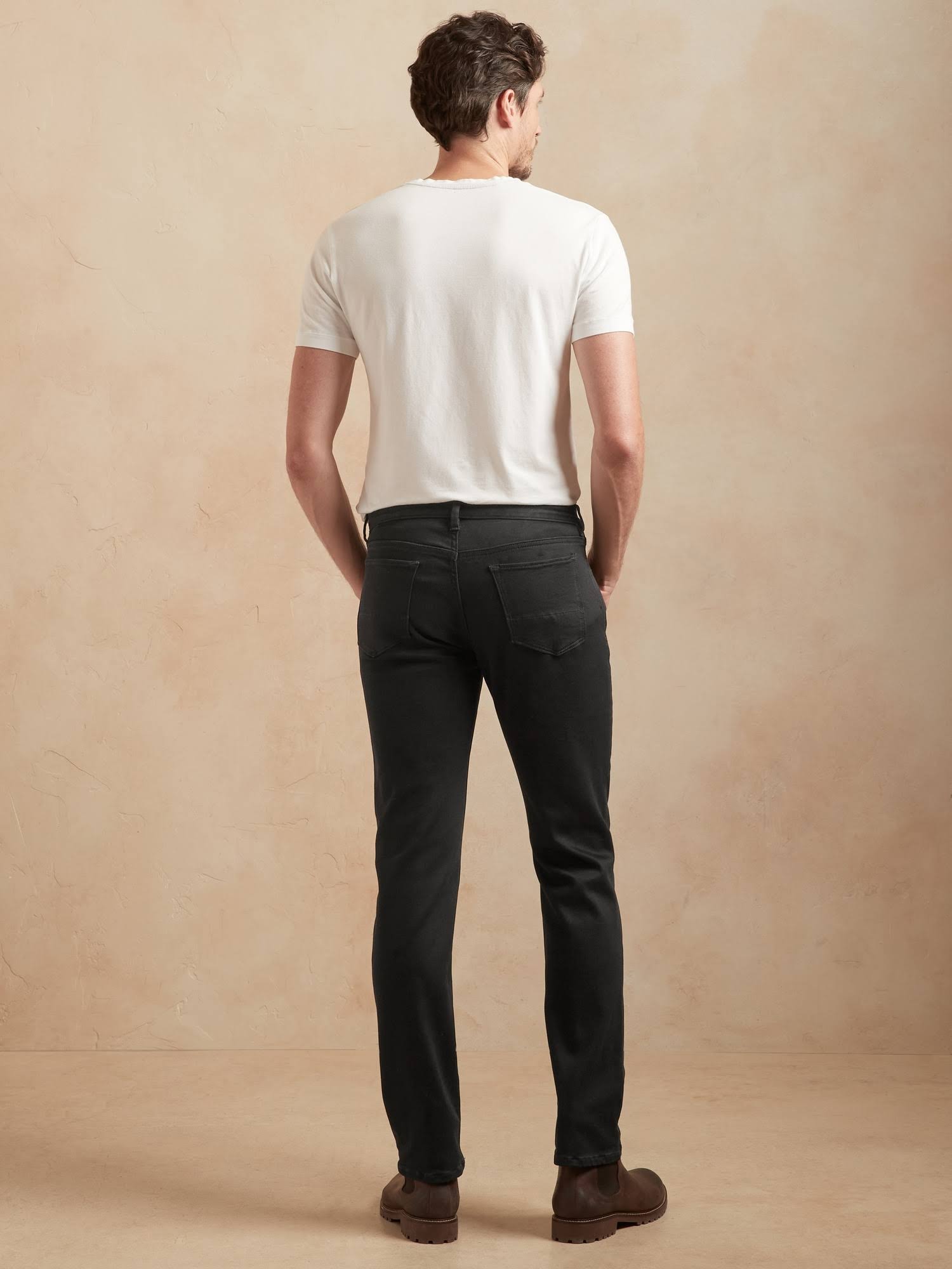 Banana Republic Men's Slim Luxe Traveler Black Jean True Black Size 34W 30L