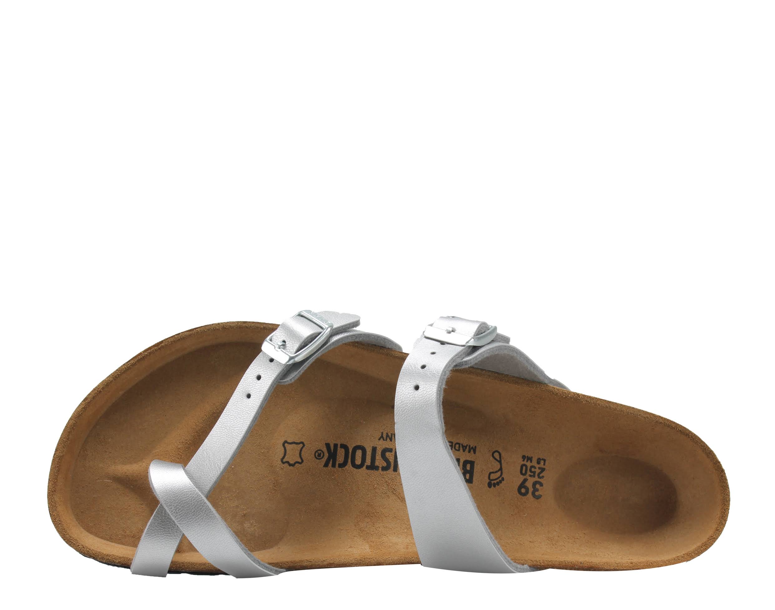 Birkenstock Women's Mayari Sandal - 39 - Silver Birko-Flor