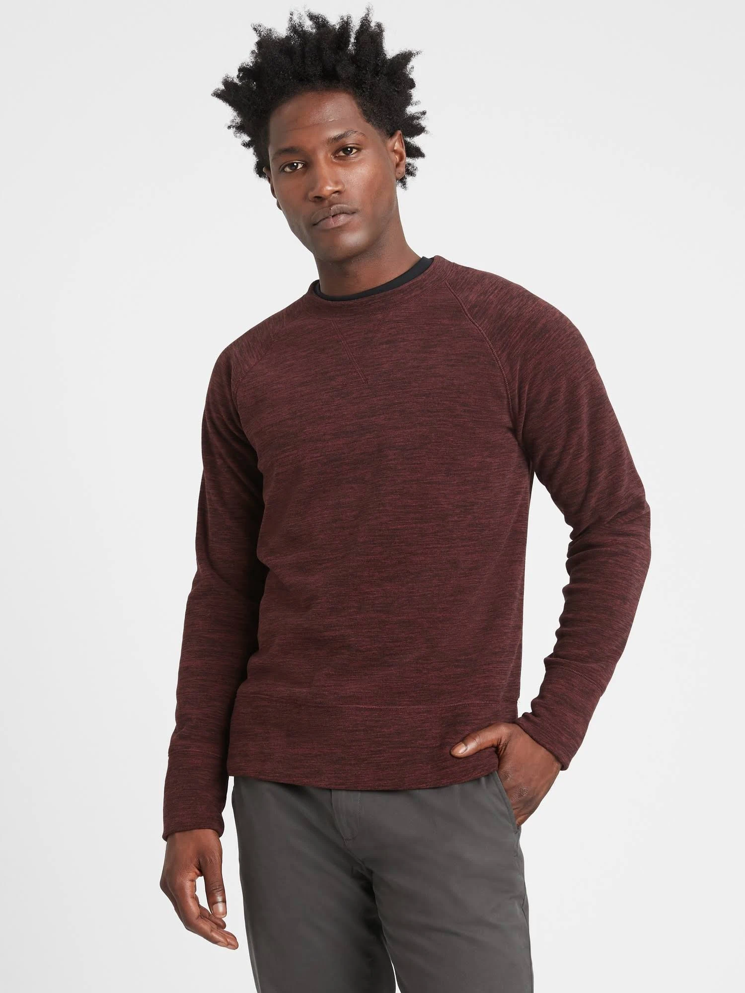 Banana Republic Men's Arctic Fleece Raglan Sweatshirt Amber Size S