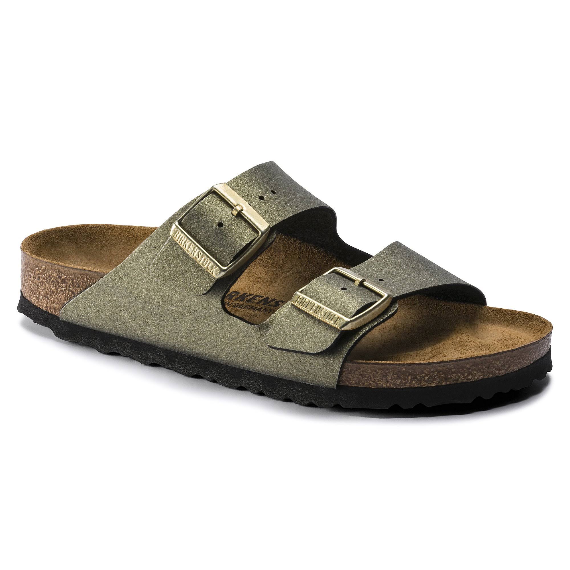 Birkenstock Arizona Icy Metallic Birko-Flor Stone Gold / 38 / Narrow