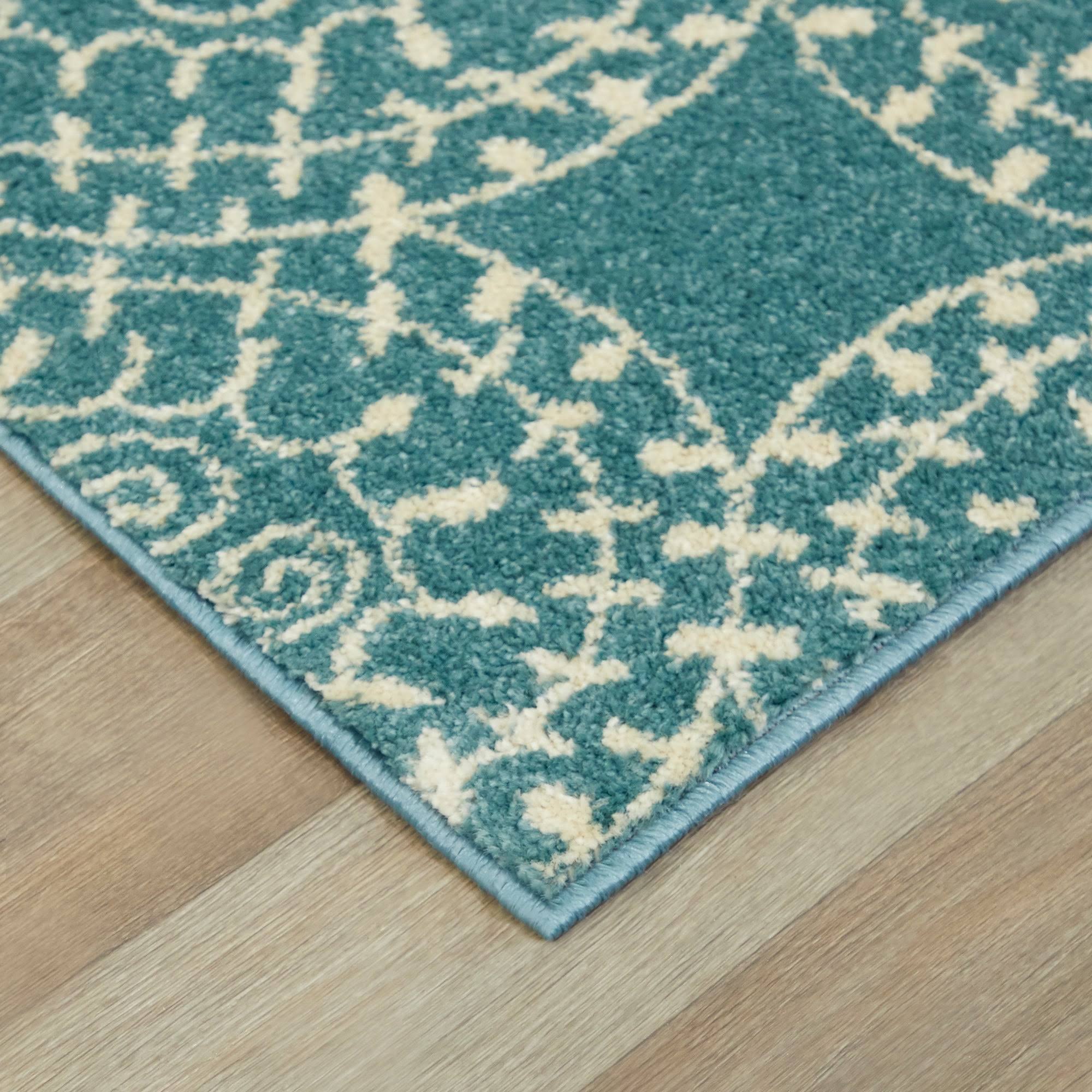 BALTA Cooper Teal 5 ft. x 7 ft. Clover Medallion Area Rug, Blue