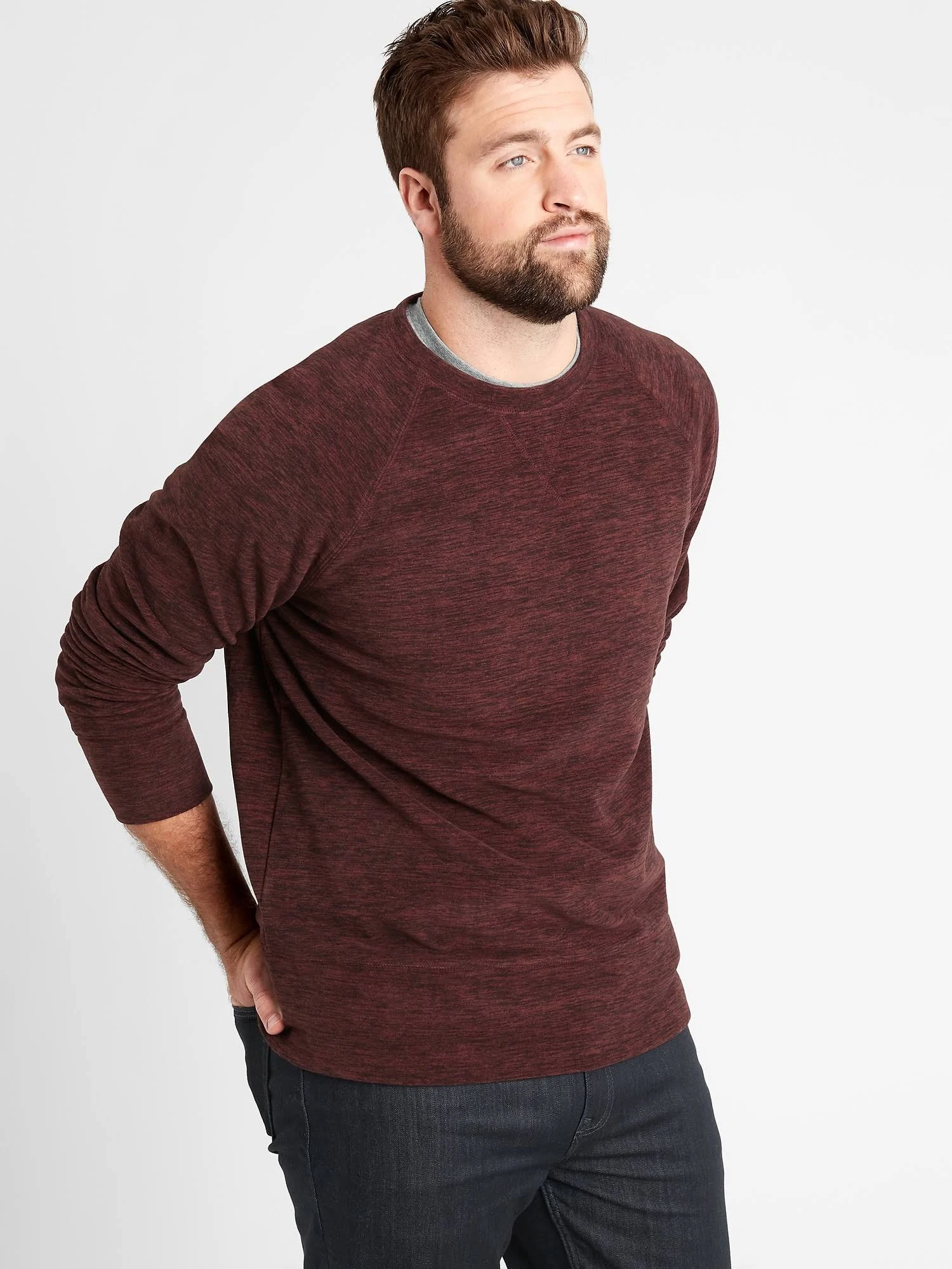 Banana Republic Men's Arctic Fleece Raglan Sweatshirt Amber Size S