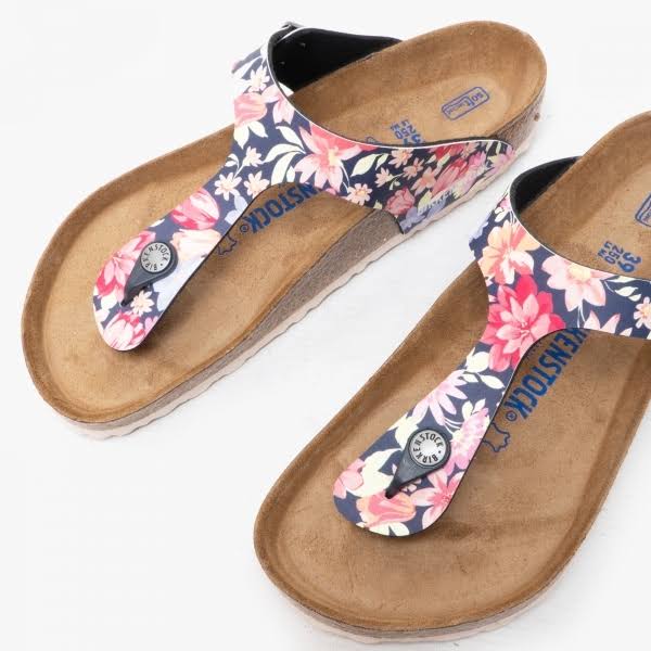 Birkenstock Gizeh Birko-Flor Supernatural Flowers Navy Thong Sandals