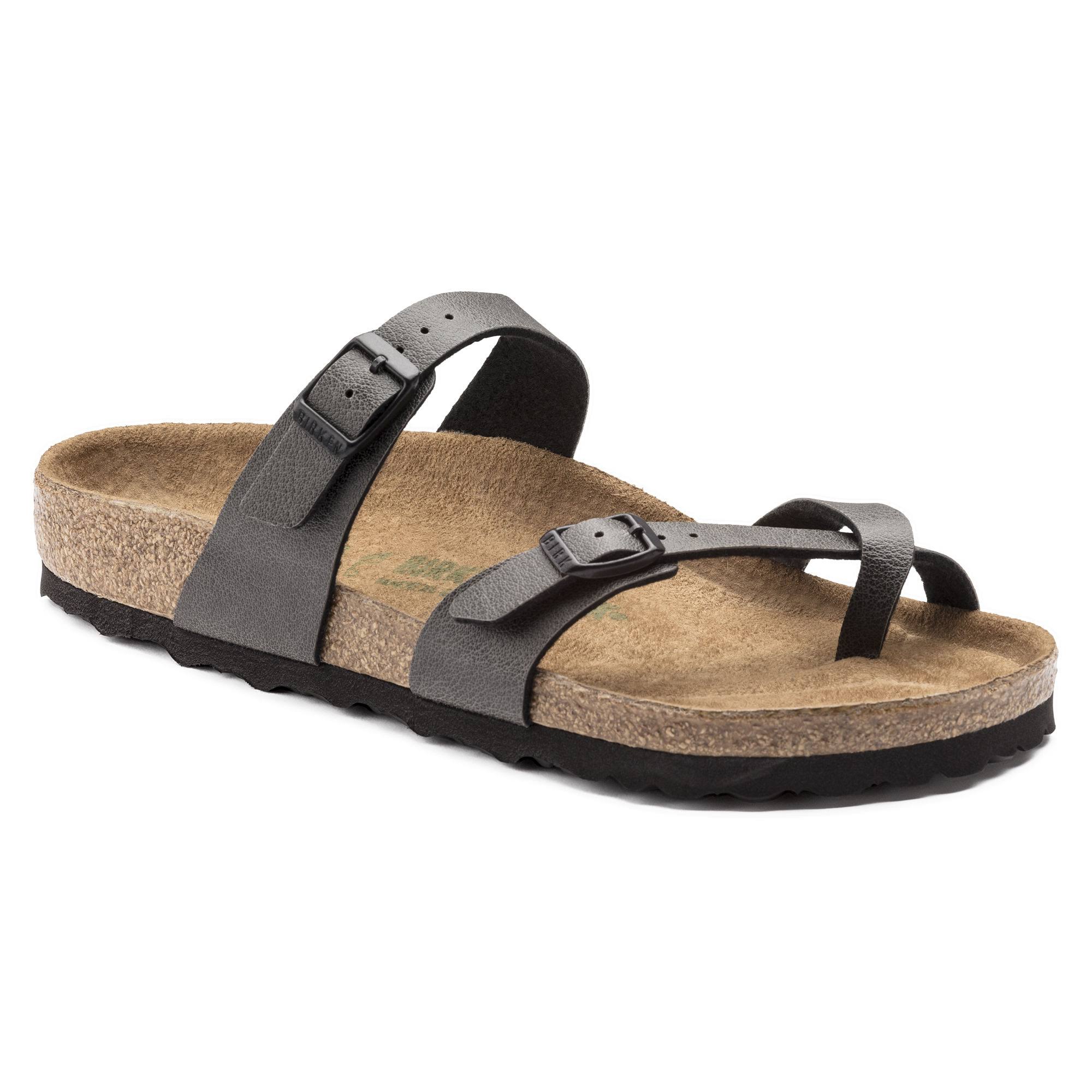 Birkenstock Mayari Women Buckle Strap Birko Sandal In Antracite Size