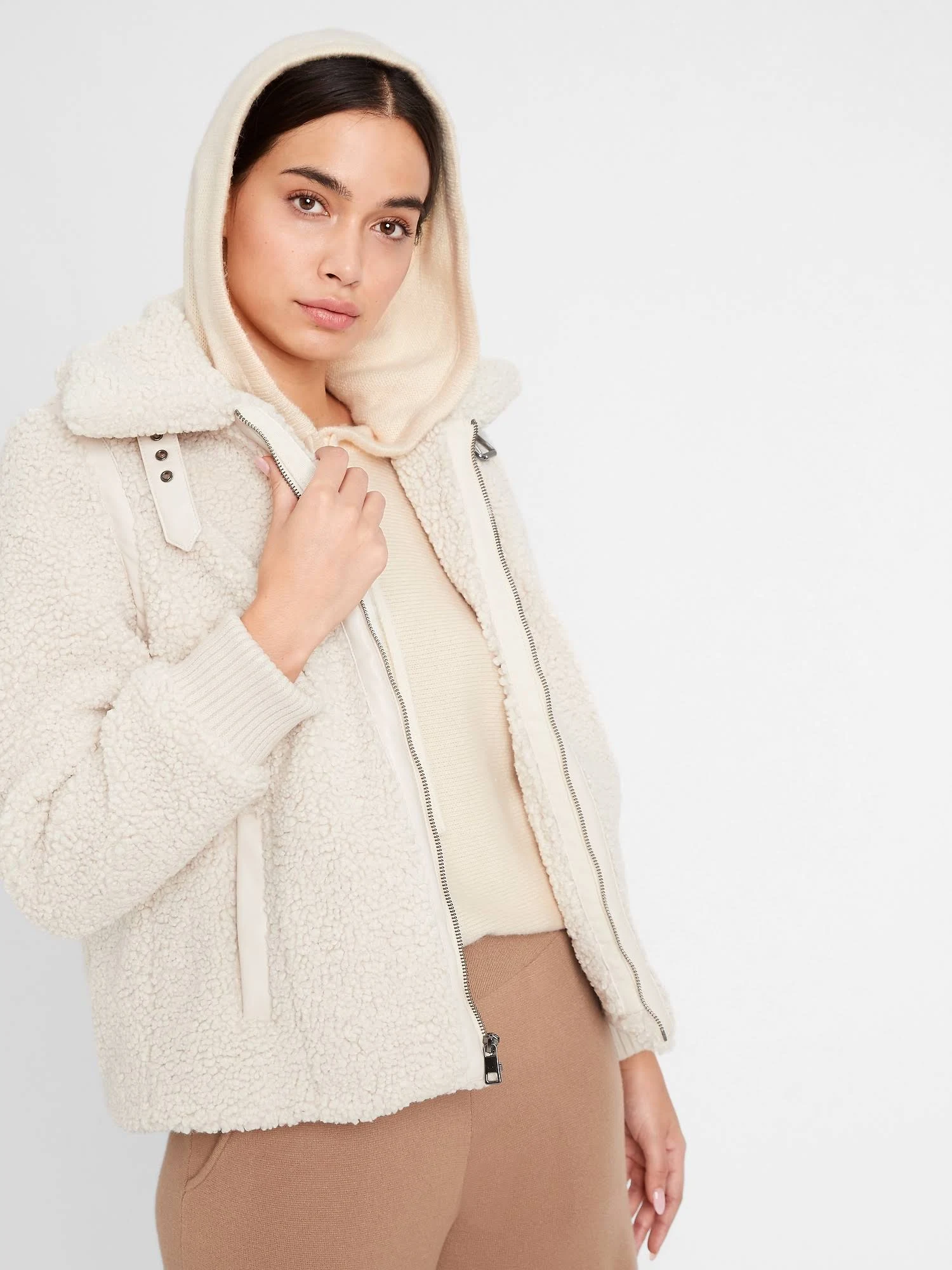 Banana Republic Women's Sweater Hoodie White Size L
