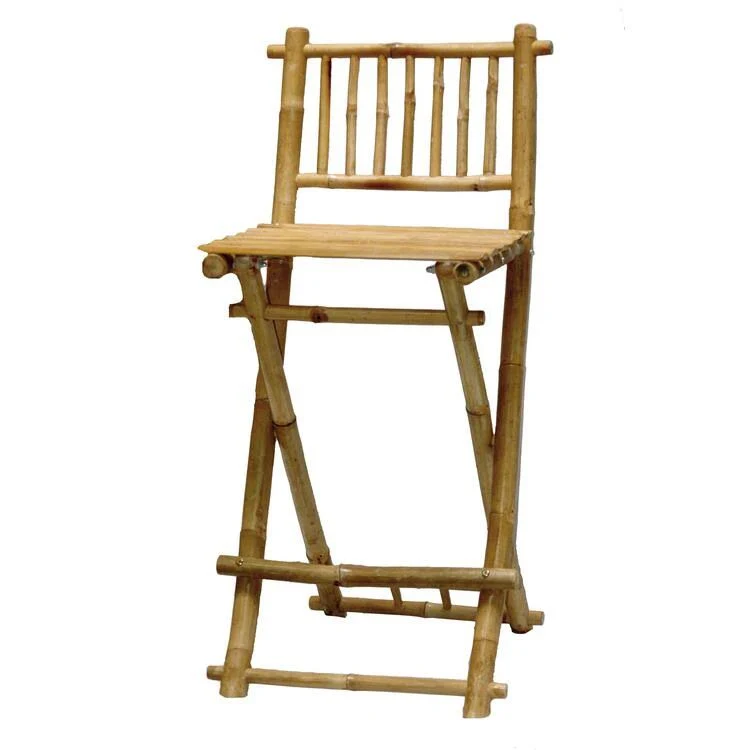 Bamboo54 Wood Folding Patio Bar Stool
